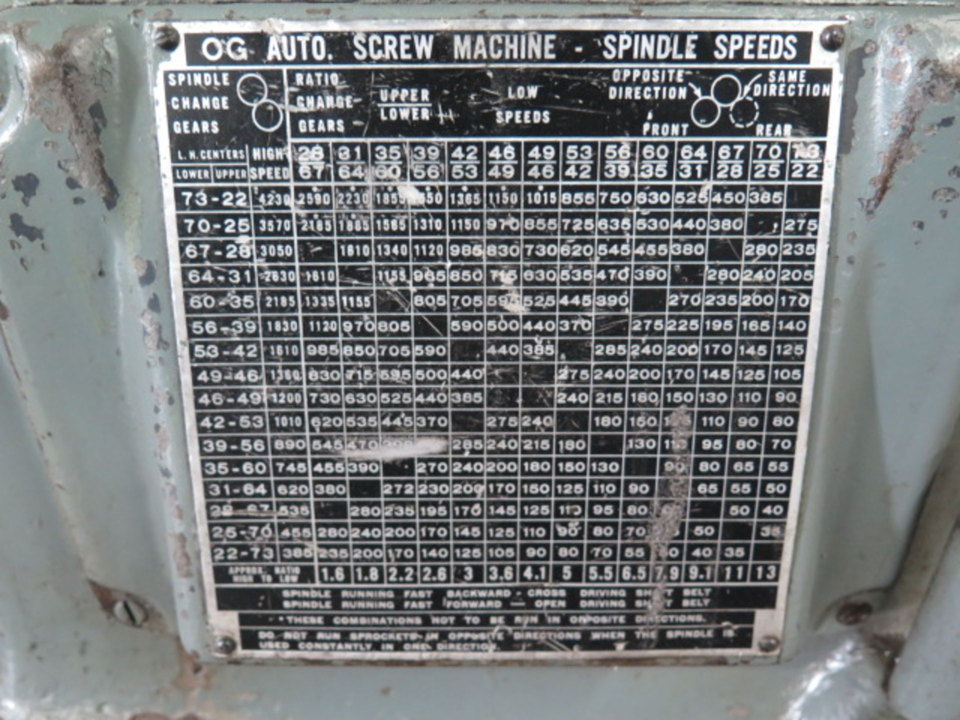 Brown & Sharpe No. 0G 3/4” Cap. Automatic Screw Machines w/ Chain Drive, 3-Cross Slides, SOLD AS IS - Image 13 of 14