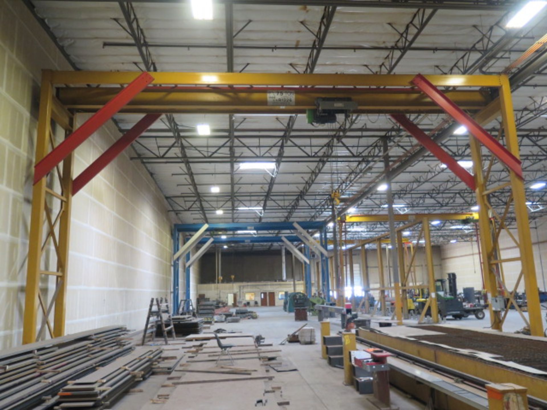 7.5 Ton Cap Rolling Frame Gantry w/ 47’ Span, Remote Control, 80’ Track and Electrical SOLD AS-IS - Image 2 of 13