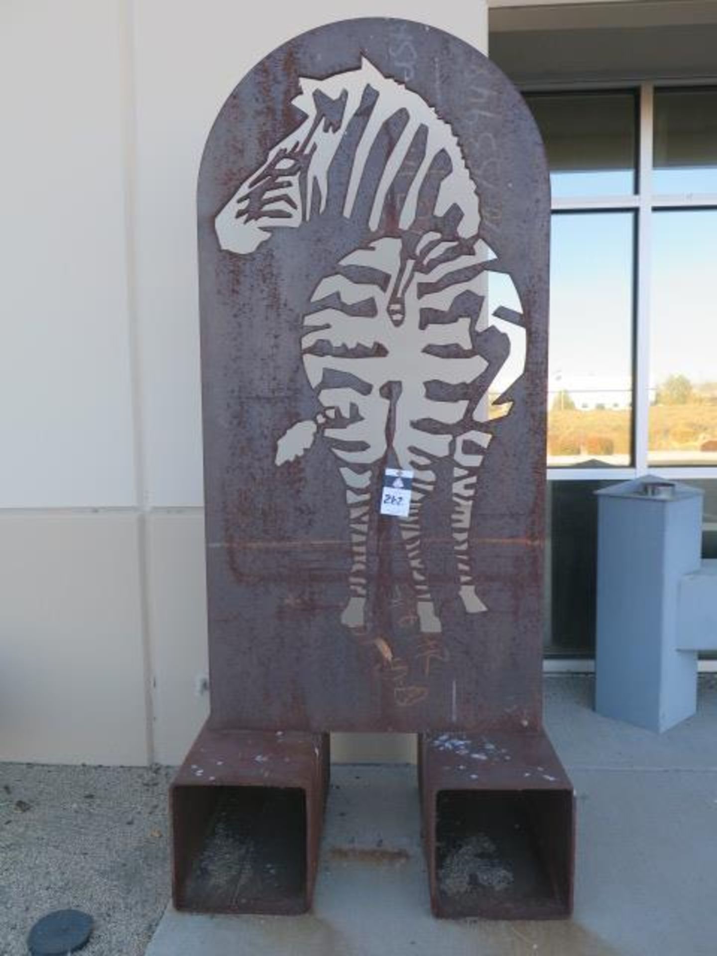 Steel Zebra Sculpture (SOLD AS-IS - NO WATRRANTY)