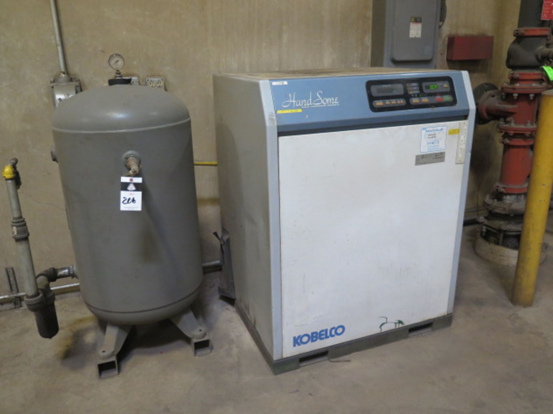 Kobelco "Hand Some" HM22AD-5i Rotary Air Compressor w/ Digital Controls, 80 Gallon Tank, SOLD AS IS