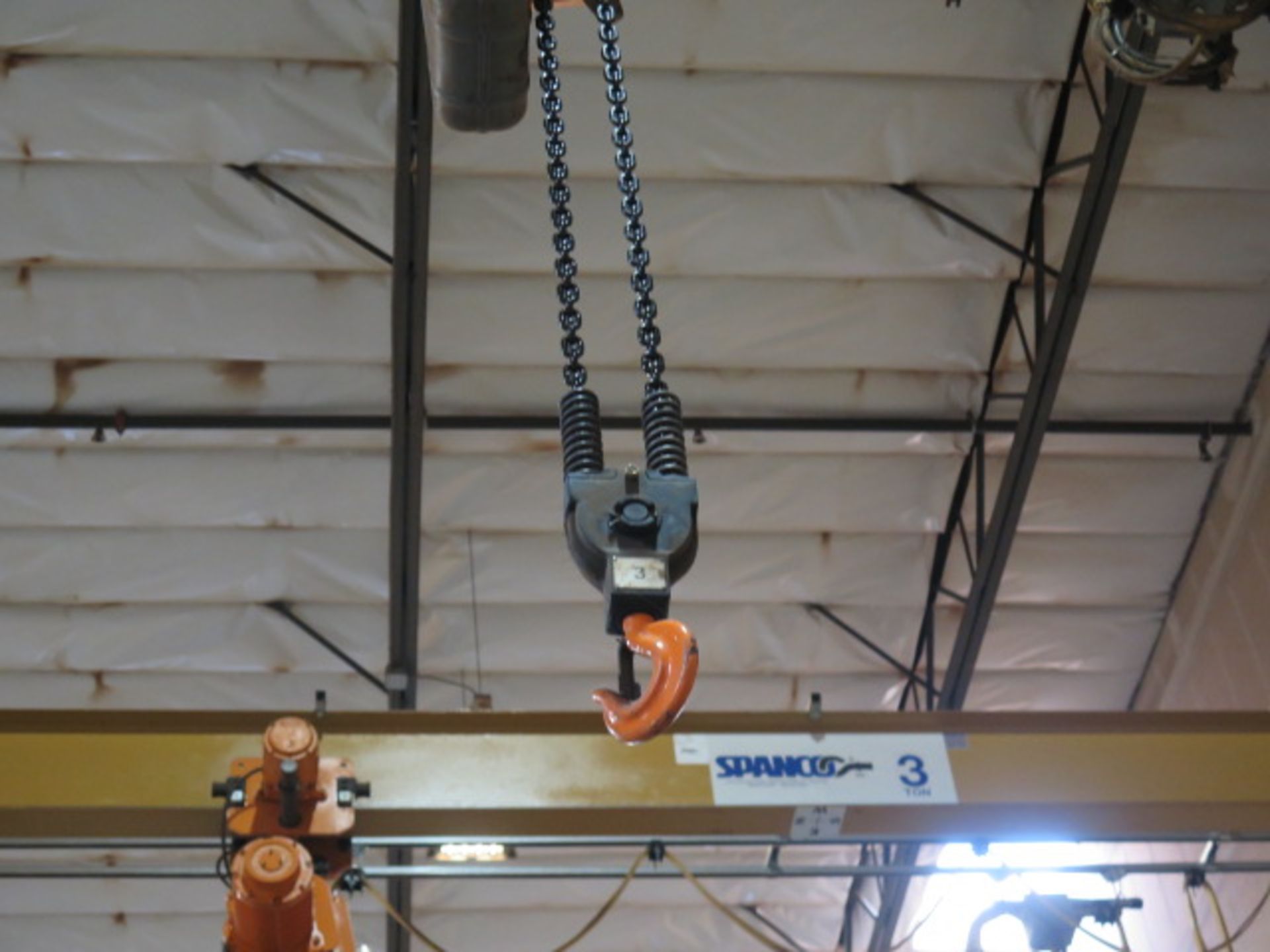 3 Ton Cap Rolling A-Frame Gantry w/ 20 1/2’ Span, Remote Control, 50’ Track & Electrical, SOLD AS IS - Image 10 of 11