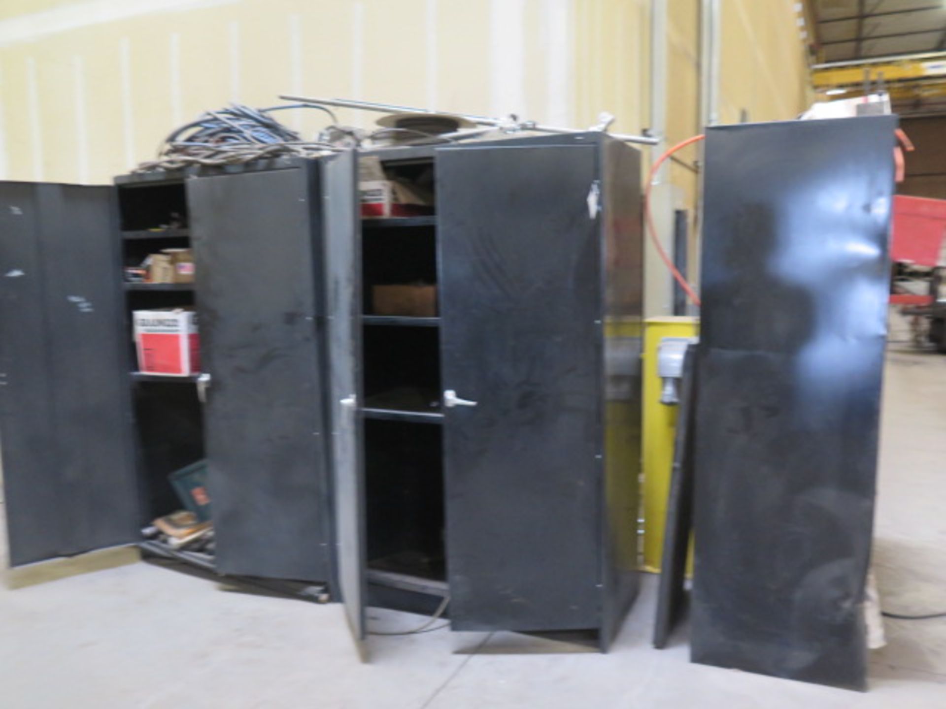 Storage Cabinets (3) w/ Misc Contents (SOLD AS-IS - NO WATRRANTY)