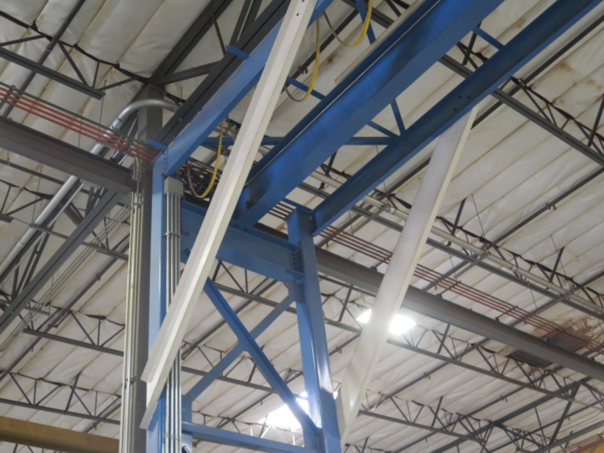 7.5 Ton Cap Rolling Frame Gantry w/ 47’ Span, Remote Control, 80’ Track and Electrical SOLD AS-IS - Image 3 of 15