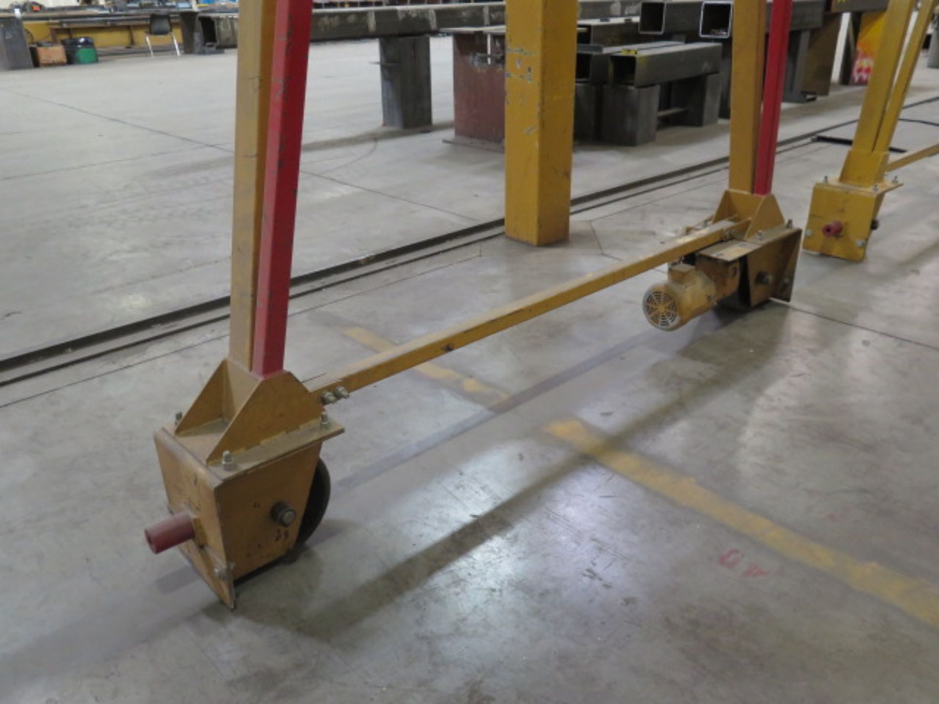 3 Ton Cap Rolling A-Frame Gantry w/ 20 1/2’ Span, Remote Control, 50’ Track & Electrical, SOLD AS IS - Image 2 of 11