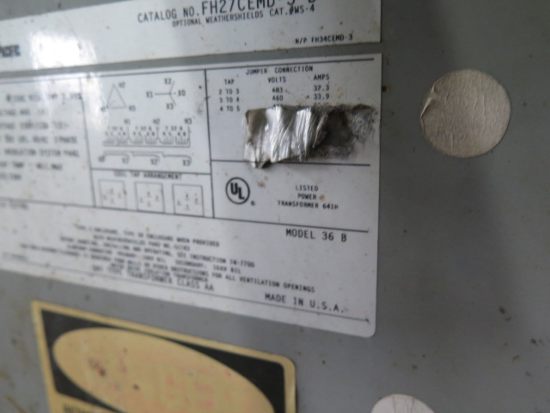 Federal Pacific 27kVA Transformer (SOLD AS-IS - NO WARRANTY) - Image 4 of 4