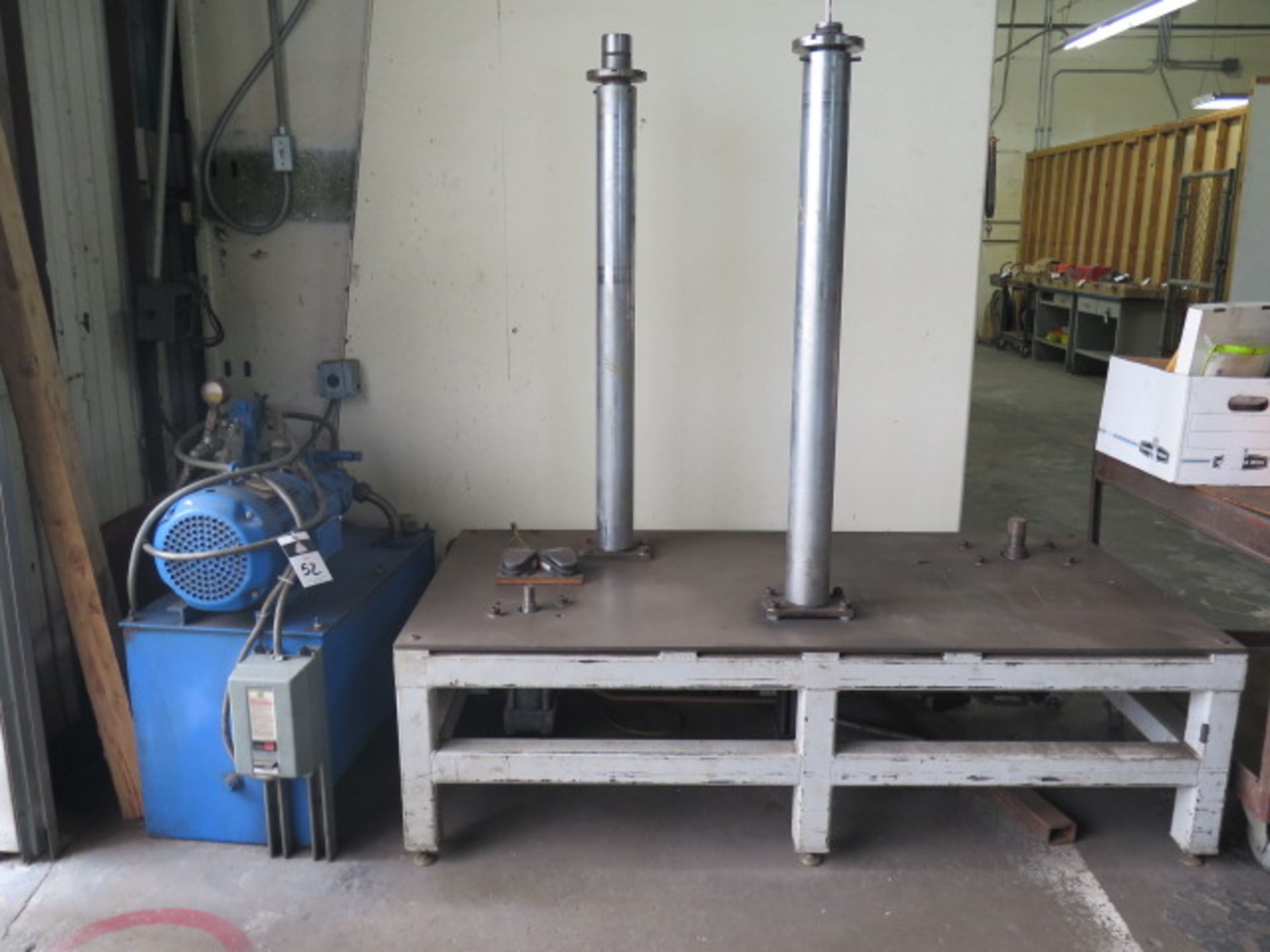 Custom Hydraulic J-Flange Expander w/ 36” x 72” Table, Dies to 6” (SOLD AS-IS - NO WARRANTY)