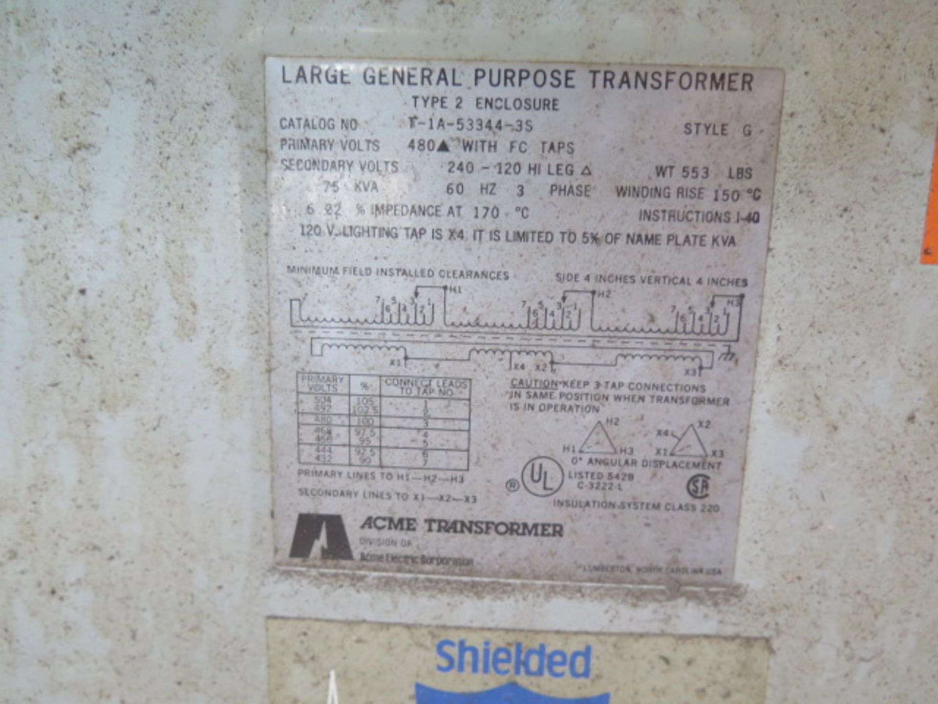 Acme 75kVA Transformer (SOLD AS-IS - NO WARRANTY) - Image 4 of 4