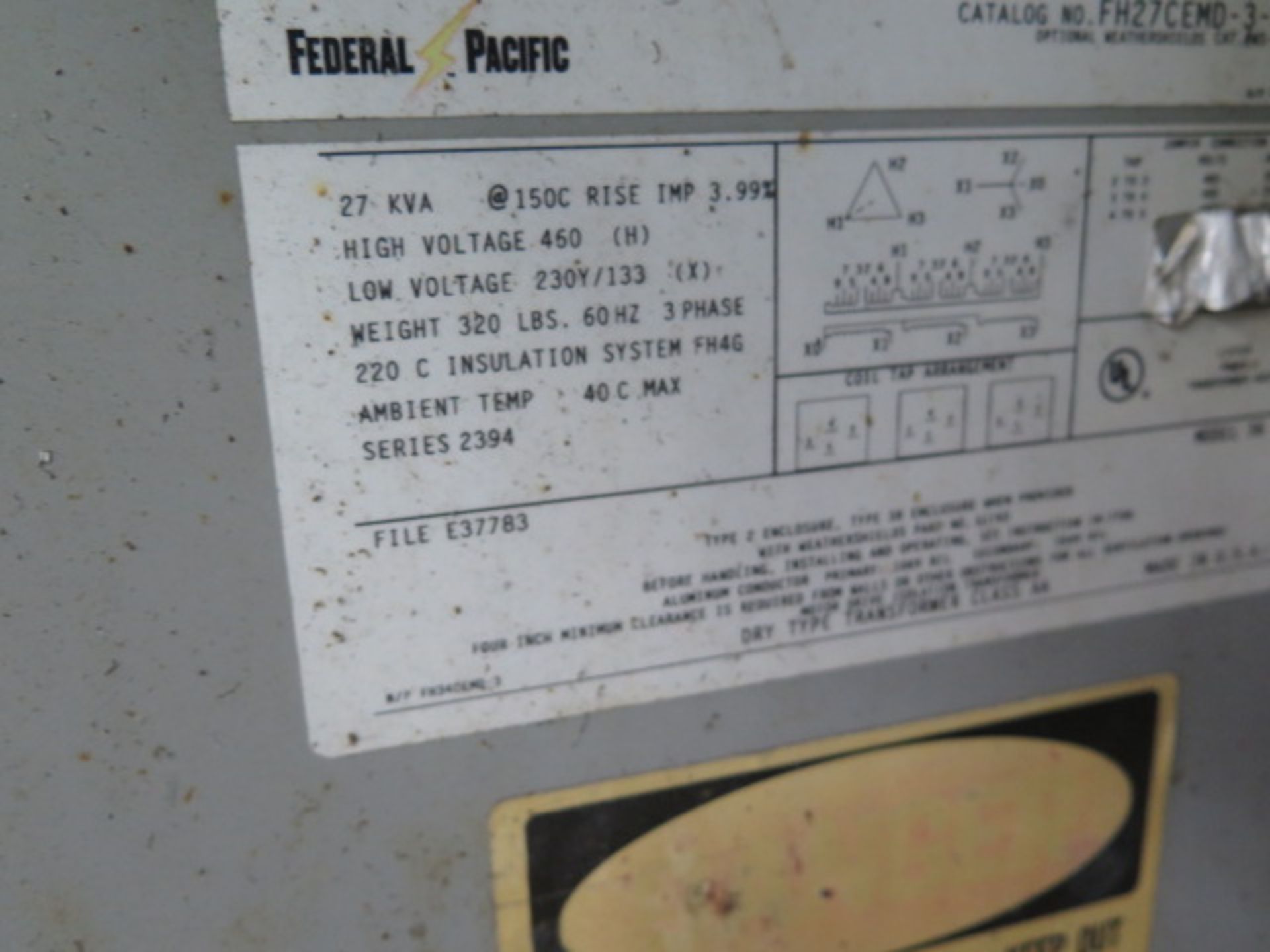 Federal Pacific 27kVA Transformer (SOLD AS-IS - NO WARRANTY) - Image 3 of 4