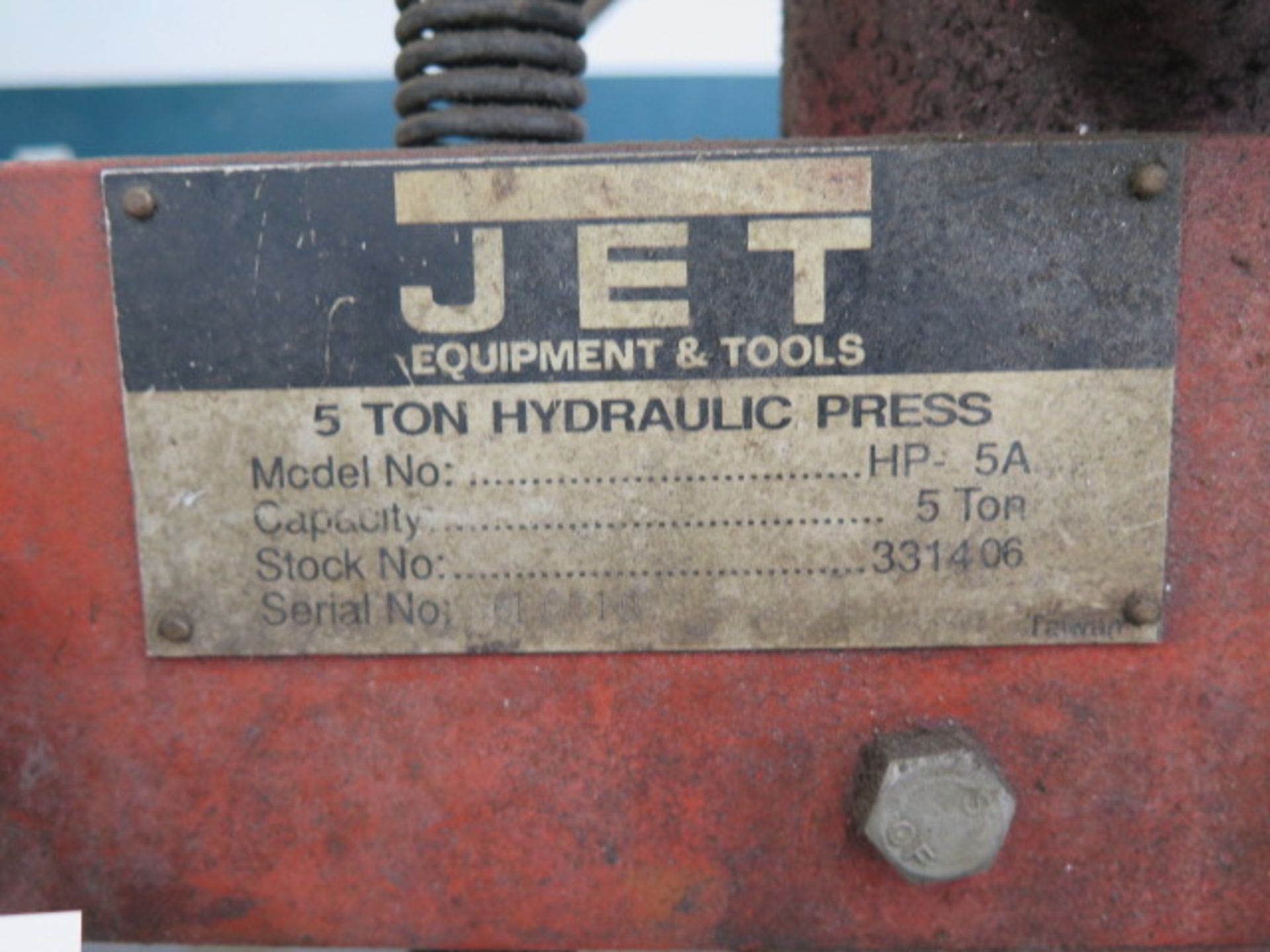 Jet HP-5A 5-Ton Hydraulic H-Frame Press (SOLD AS-IS - NO WARRANTY) - Image 5 of 5