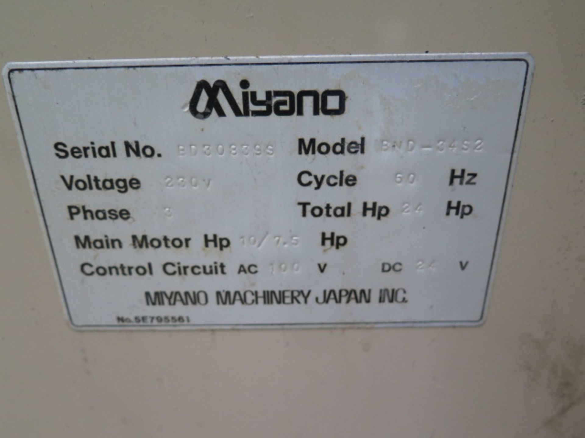 Miyano BND-34S2 4-Acis CNC Turning Center s/n BD30839S w/ Fanuc Series 0-T Controls, SOLD AS IS - Image 14 of 19