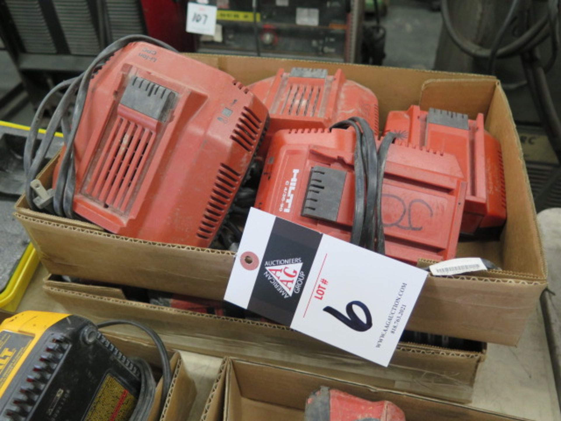 Assorted Hilti Batteries and Chargers (SOLD AS-IS - NO WARRANTY)