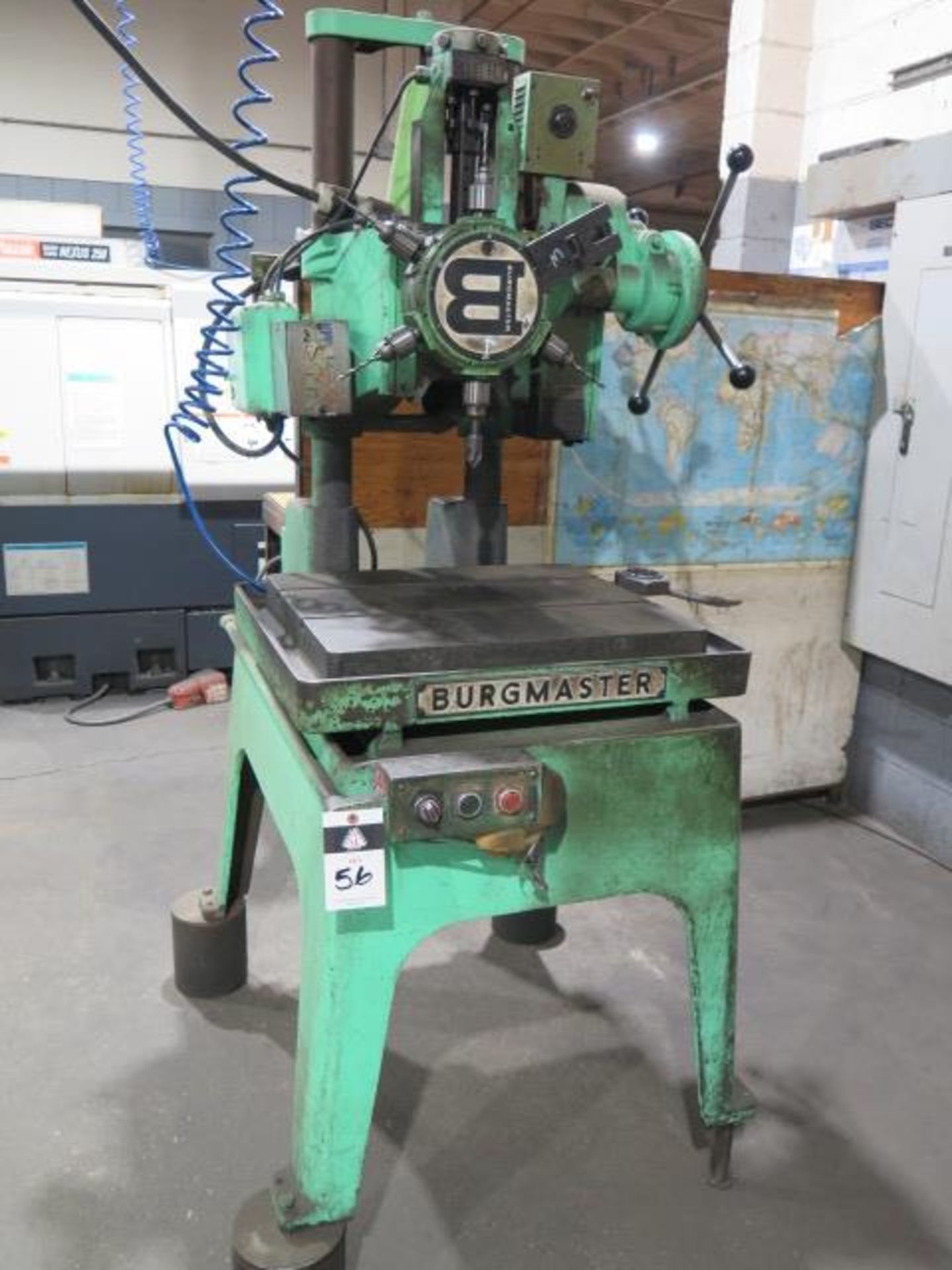 Burgmaster 6-Station Turret Drill Press w/ 21” x 24” Table (SOLD AS-IS - NO WARRANTY)