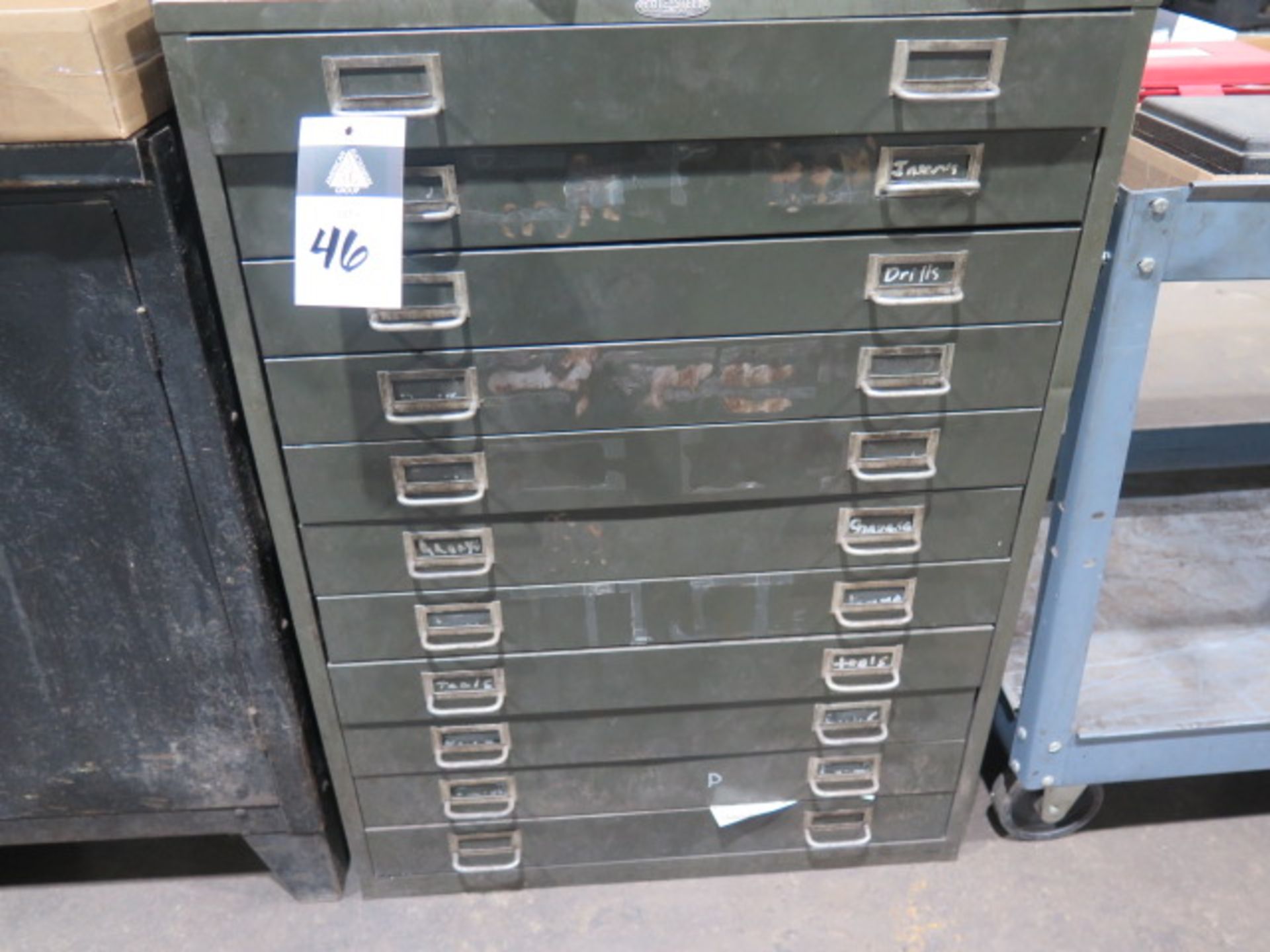 11-Drawer Cabinet and Steel Cabinet (SOLD AS-IS - NO WARRANTY)