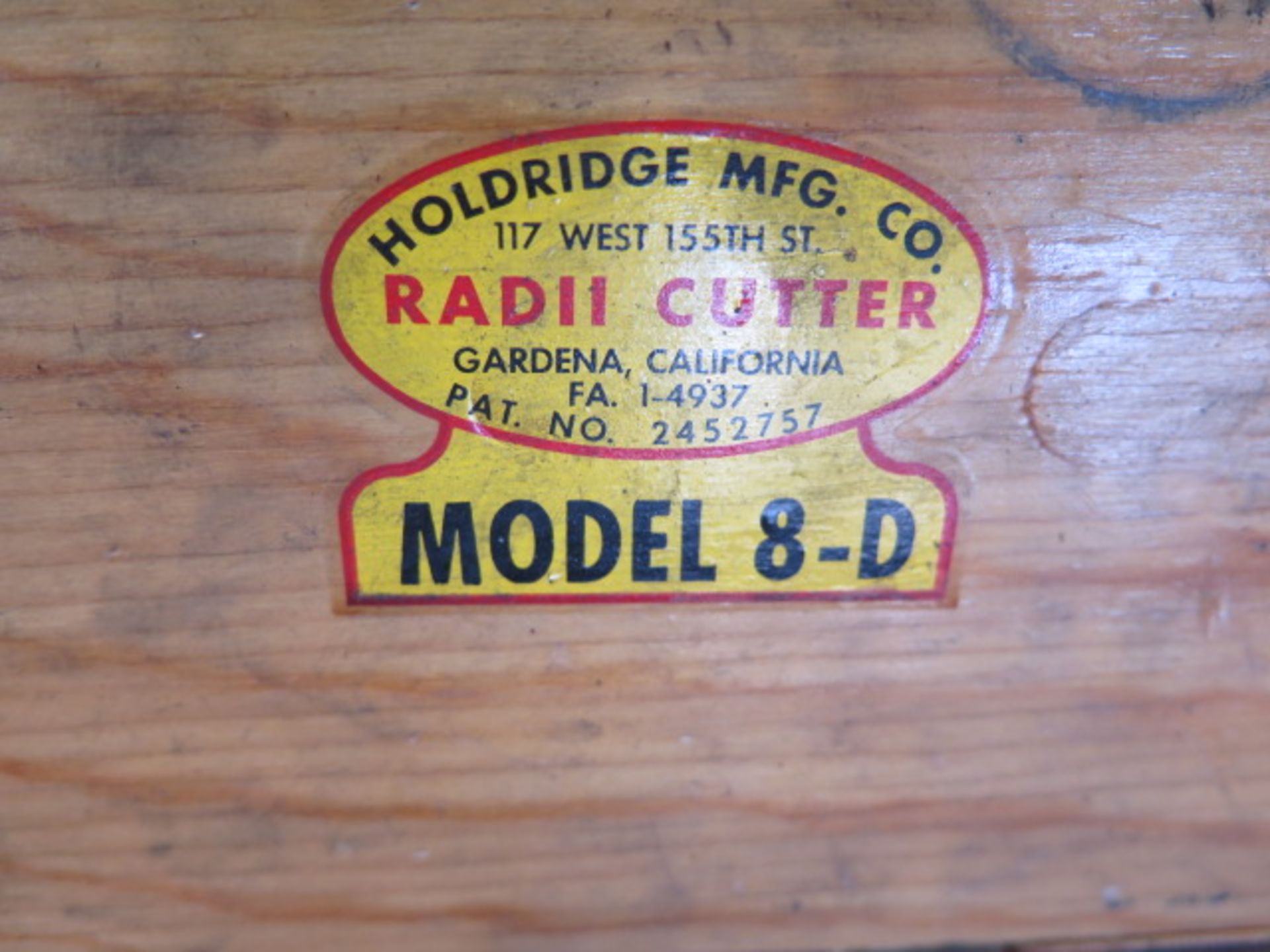 Holdridge No. 8-D Radii Cutter Set (SOLD AS-IS - NO WARRANTY) - Image 7 of 7