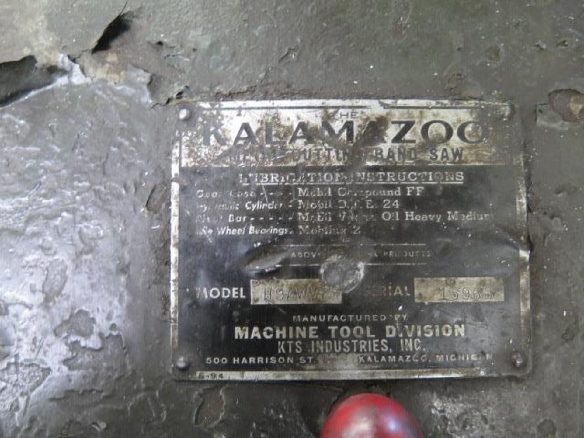 Kalamazoo H9AWV 9" Horizontal Band Saw s/n 15966 w/ Manual Clamping, Work Stop, Coolant, SOLD AS IS - Image 5 of 5