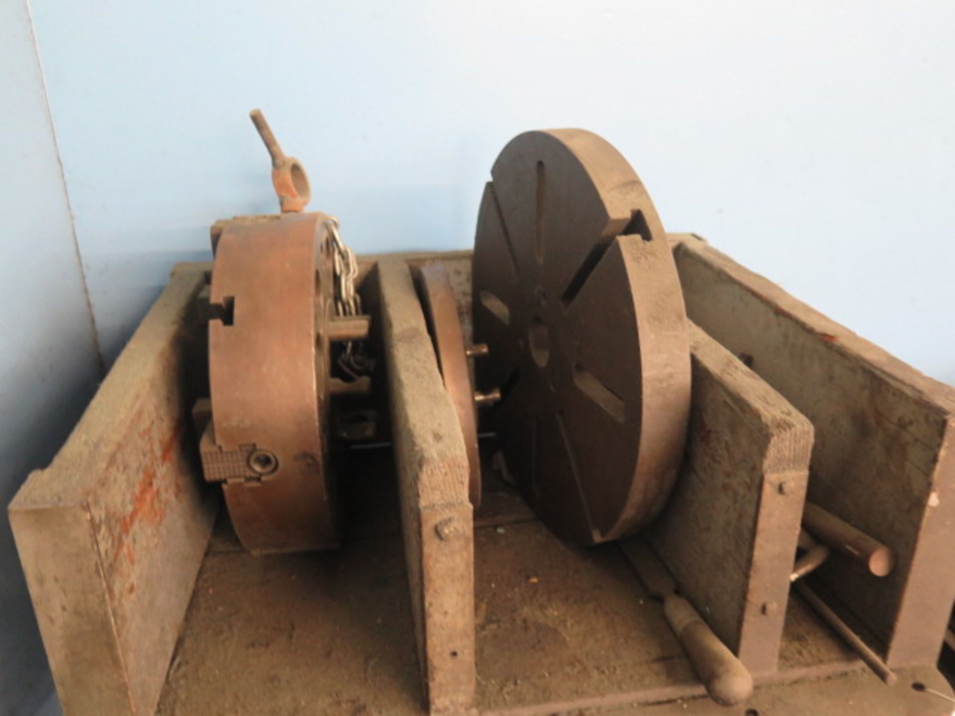 15" 4-Jaw Chuck, 18" and 12" Face Plates and Misc w/ Cart (SOLD AS-IS - NO WARRANTY) - Image 2 of 4