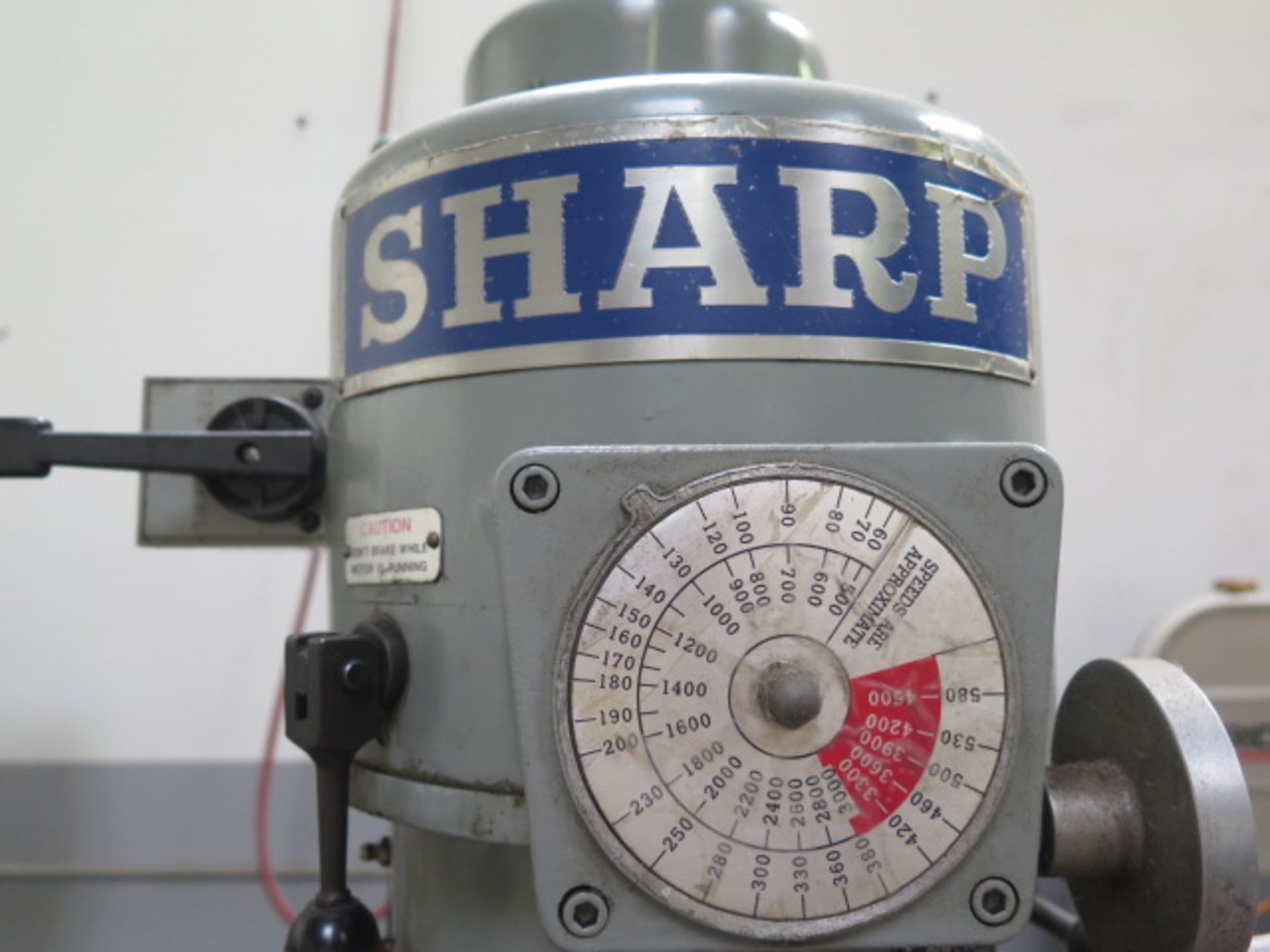 Sharp Vertical Mill w/ 3Hp Motor, 60-4500 Dial Change RPM, Chrome Ways, 9” x 42” Table (SOLD AS-IS - - Image 6 of 6