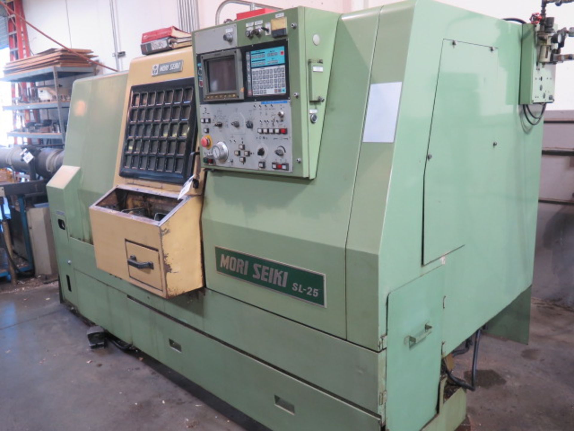 Mori Seiki SL-25 CNC Turning Center s/n 3178 w/ Yasnac Controls, 10-Station, Hydraulic, SOLD AS IS - Image 2 of 11