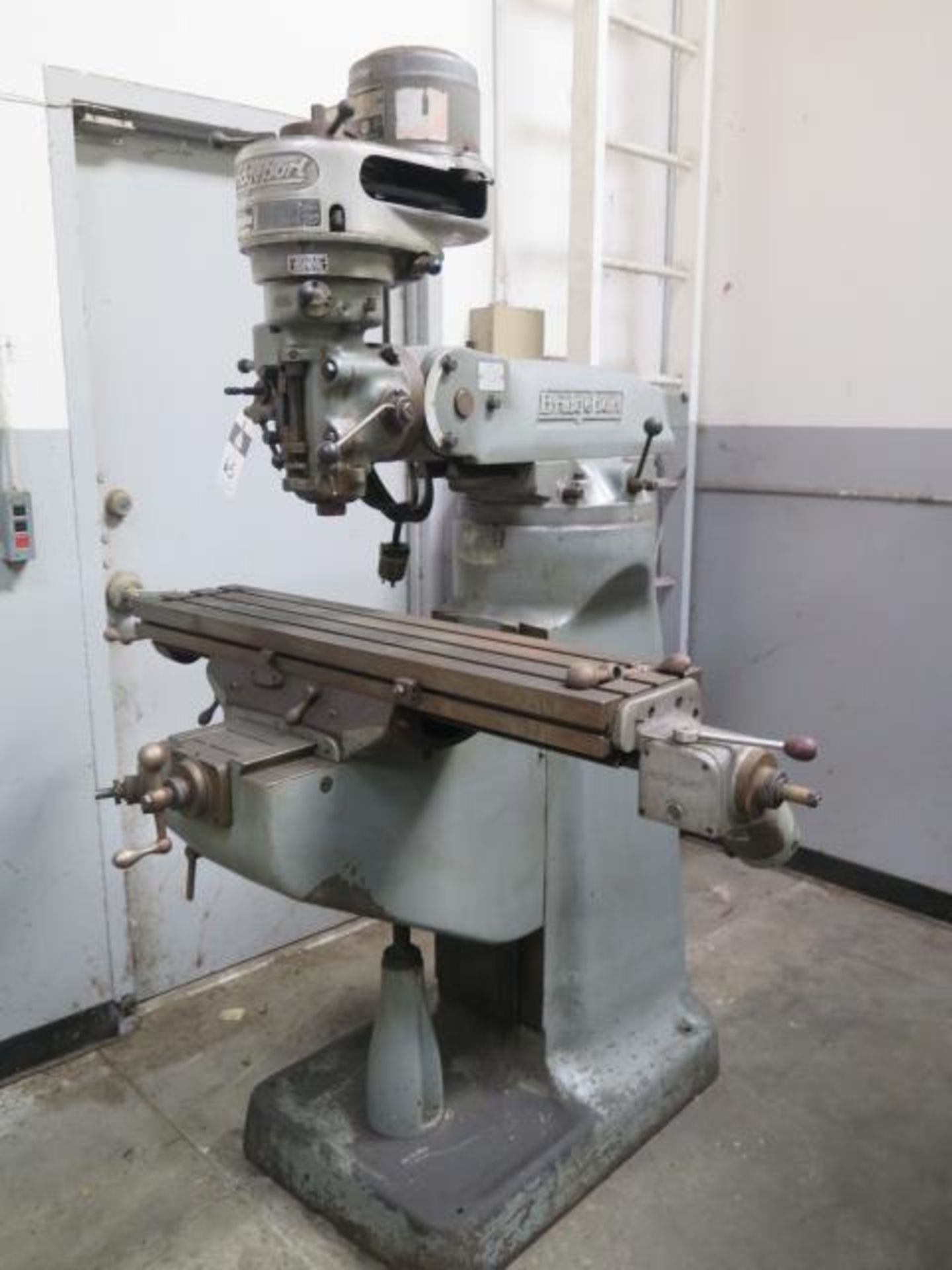 Bridgeport Vertical Mill s/n 158854 w/ 1Hp Motor, 80-2720 RPM, 8-Speeds, 9” x 42” Table SOLD AS IS - Image 2 of 7