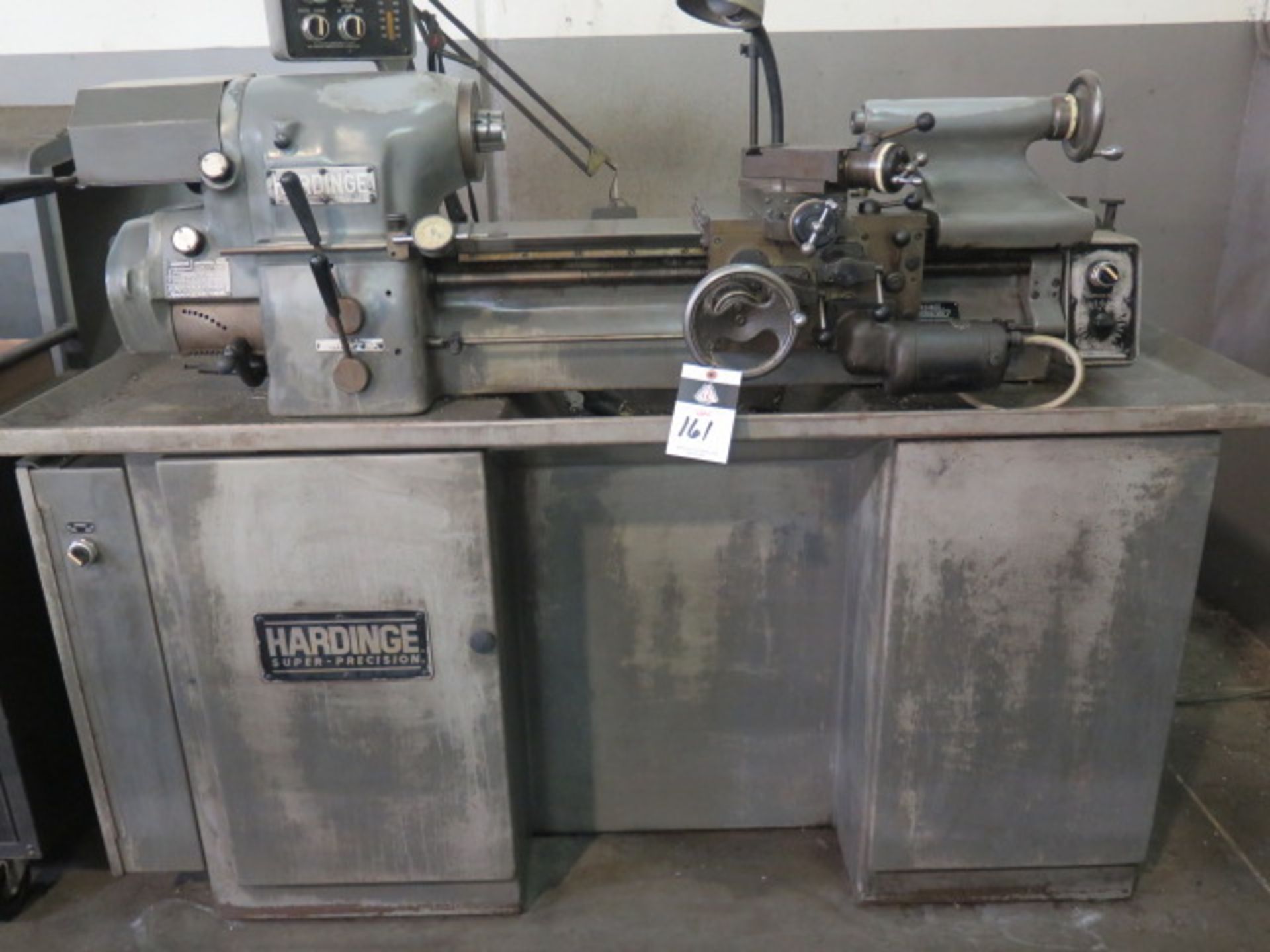 Hardinge HLV-H Wide Bed Tool Room Lathe w/ 125-3000 RPM, Inch Threading, Power Feed, Tailstock,