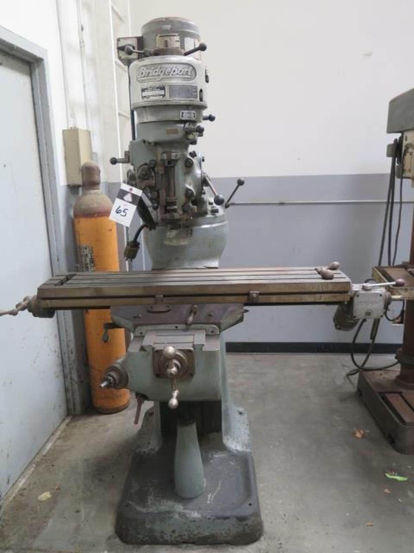 Bridgeport Vertical Mill s/n 158854 w/ 1Hp Motor, 80-2720 RPM, 8-Speeds, 9” x 42” Table SOLD AS IS