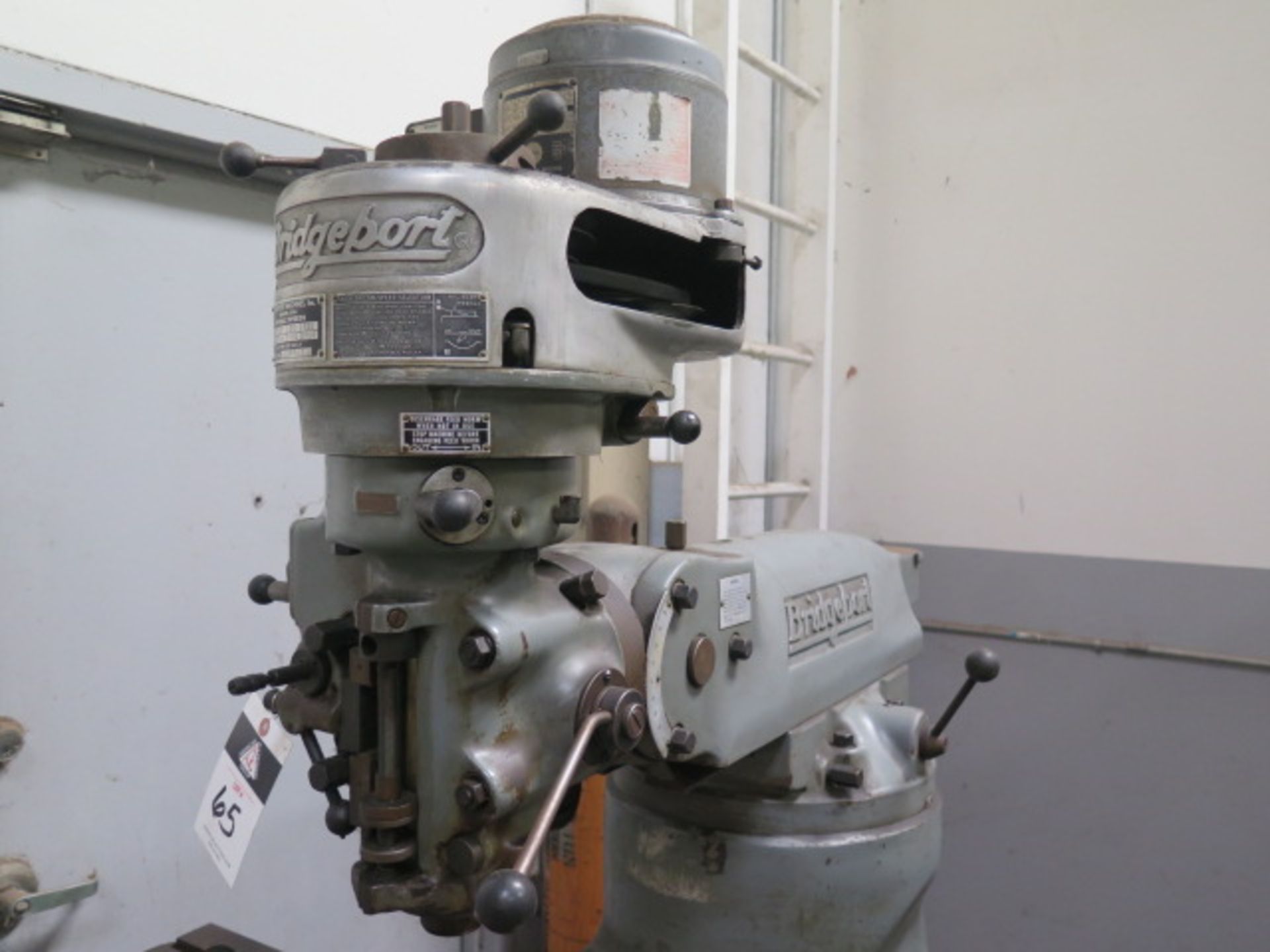 Bridgeport Vertical Mill s/n 158854 w/ 1Hp Motor, 80-2720 RPM, 8-Speeds, 9” x 42” Table SOLD AS IS - Image 3 of 7