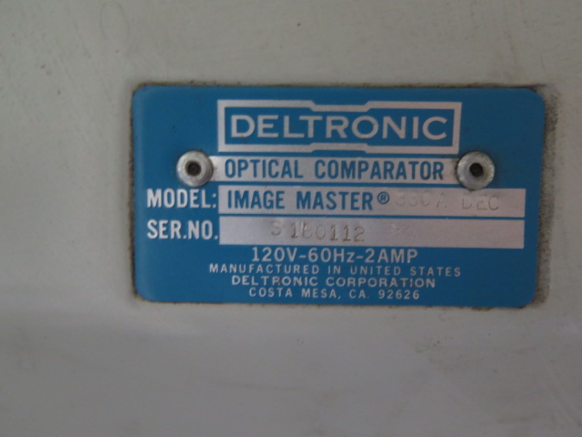 Deltronic Image Master 330A 12” Optical Comparator s/n 180117 w/ Surface and Profile Illumination, - Image 8 of 8