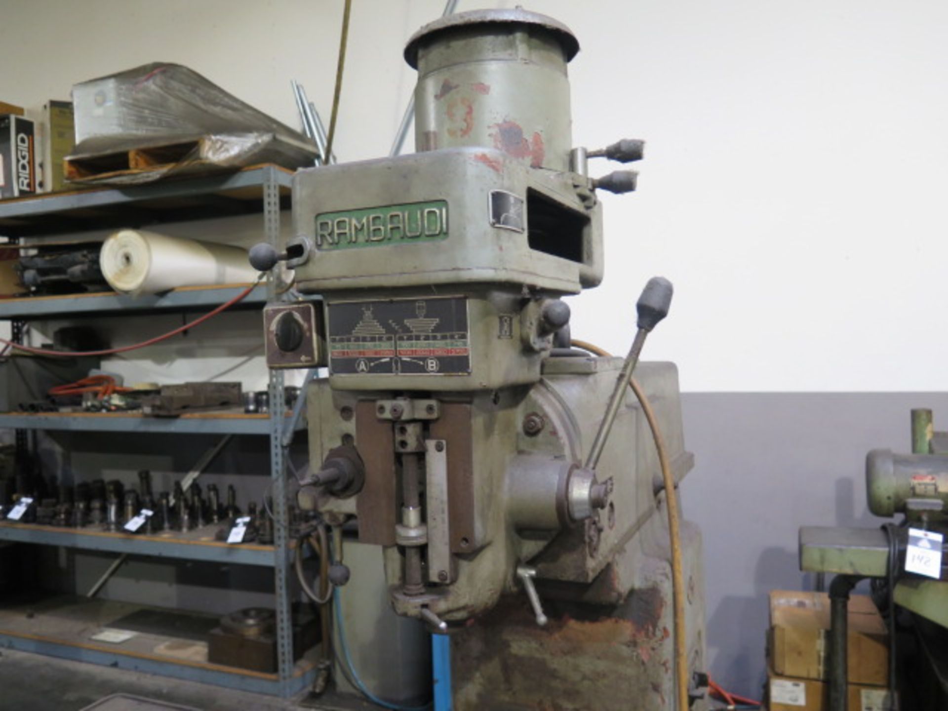 Rambaudi mdl. V2 Power Mill w/ 75-5700 RPM, 16-Speeds, R8 Spindle, PF, 12” x 52” Table SOLD AS IS - Image 3 of 5