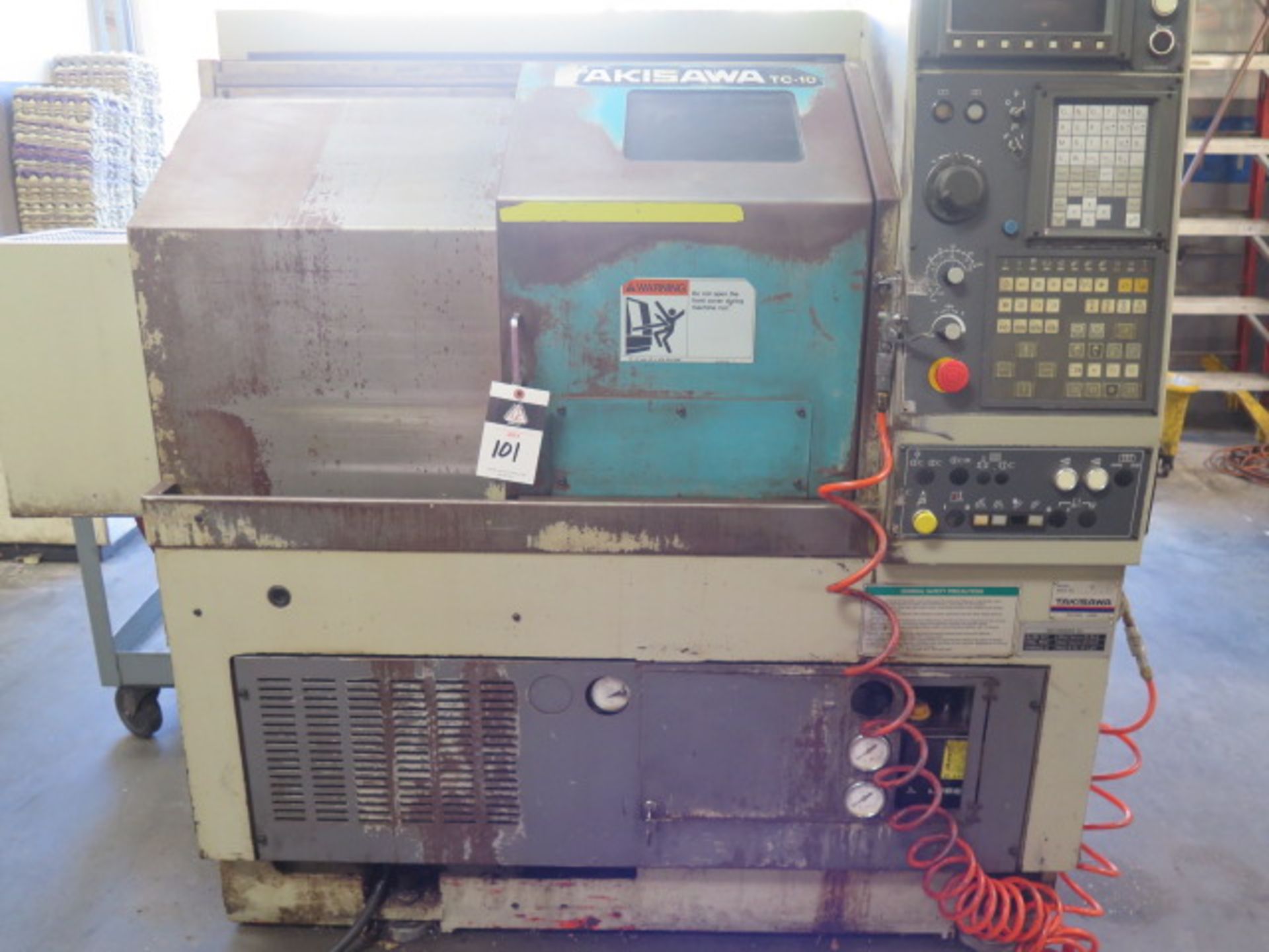 Takisawa TC-10 CNC Turning Center s/n TLRX8415 w/ Fanuc 21-T Controls, 12-Station Turret, SOLD AS IS