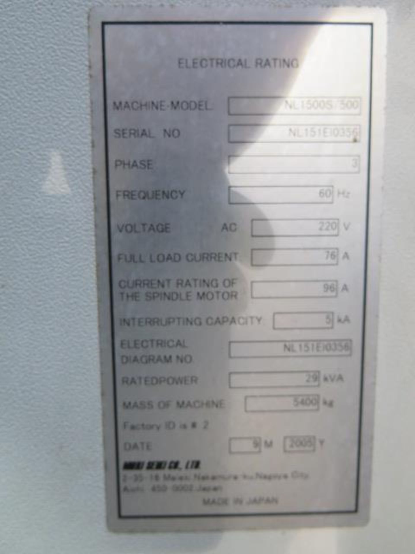 2005 Mori Seiki NL1500 S/500 Twin Spindle CNC Turning Center s/n NL151E01356, SOLD AS IS - Image 17 of 17