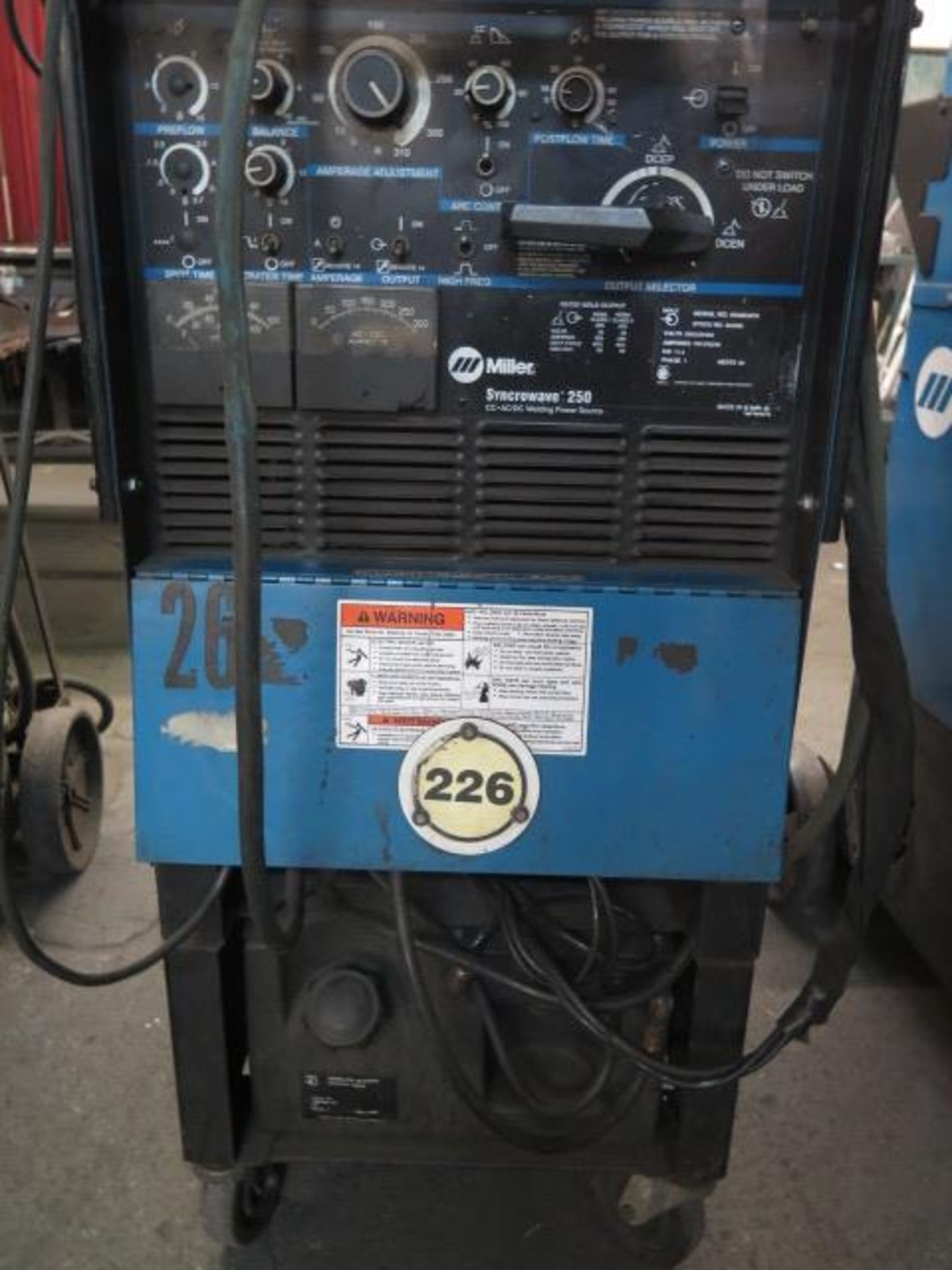 Miller Syncrowave 250 CC-AC/DC Arc welding Power Source s/n KH483474 w/ Cooler Cart SOLD AS-IS - Image 6 of 9