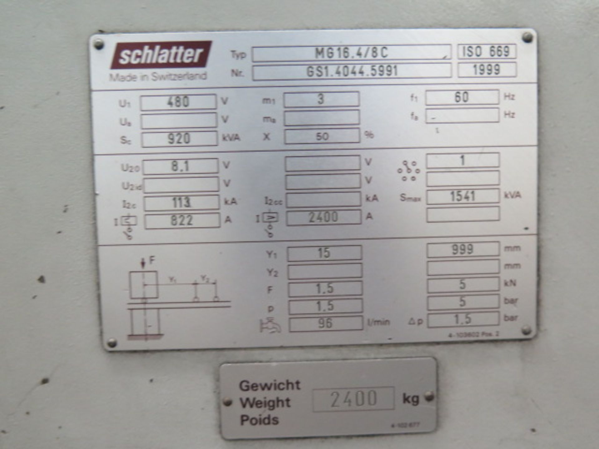 1999 Schlatter Leistundsschlater 60” CNC Mesh Welder s/n GS1.9368.5991 w/ Schlatter CNC, SOLD AS IS - Image 14 of 19