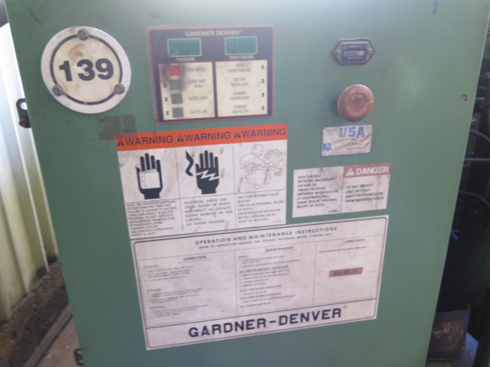 Gardner Denver "Electra-Screw" Rotary Air Compressor w/ Great Lakes Refrigerated Air Dryer and Air - Image 7 of 13