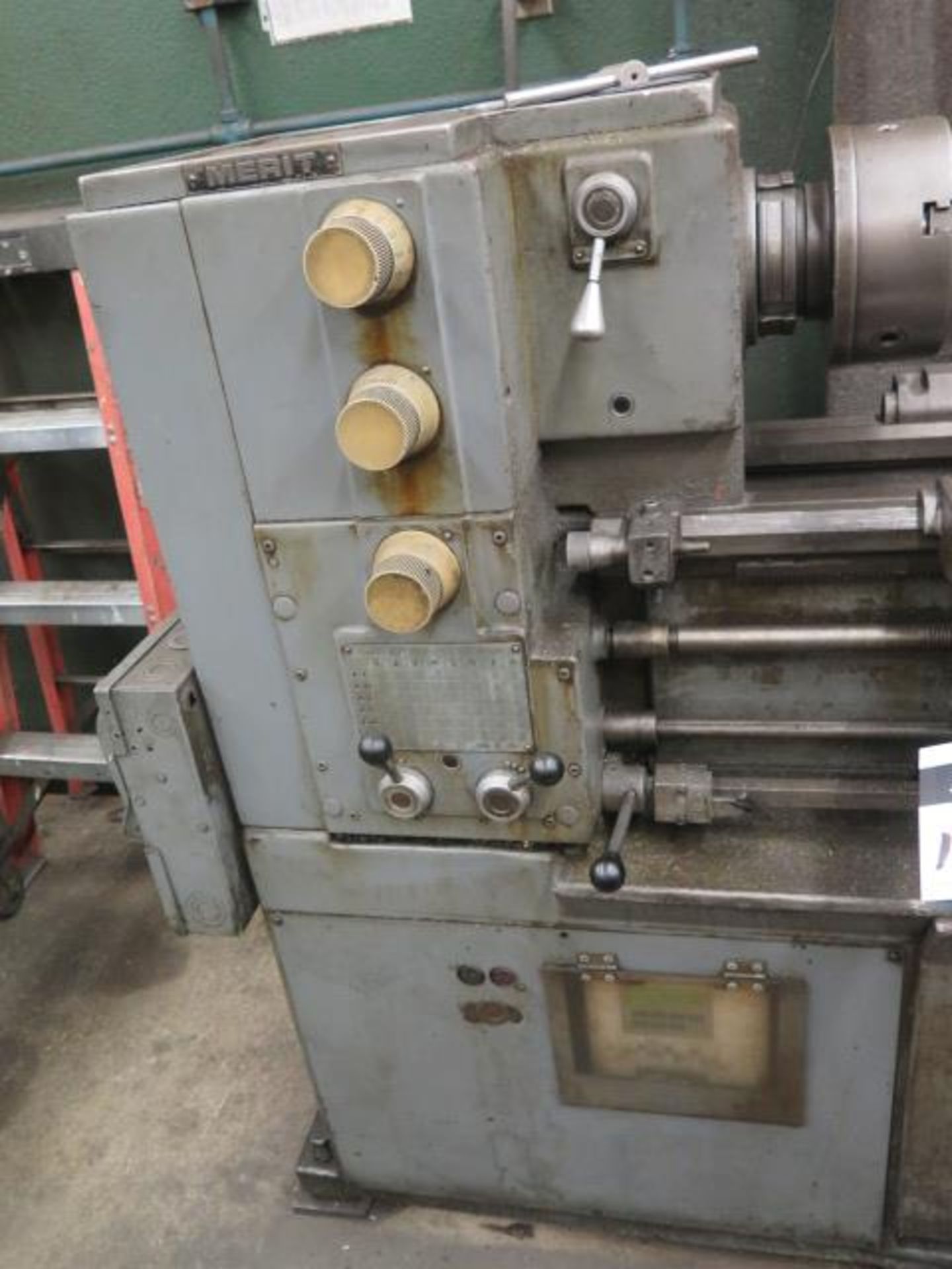 Merit 15" x 42" Lathe s/n 48752 w/ 30-1800 RPM, Inch Threading, Tailstock, Steady Rest, SOLD AS IS - Image 4 of 10