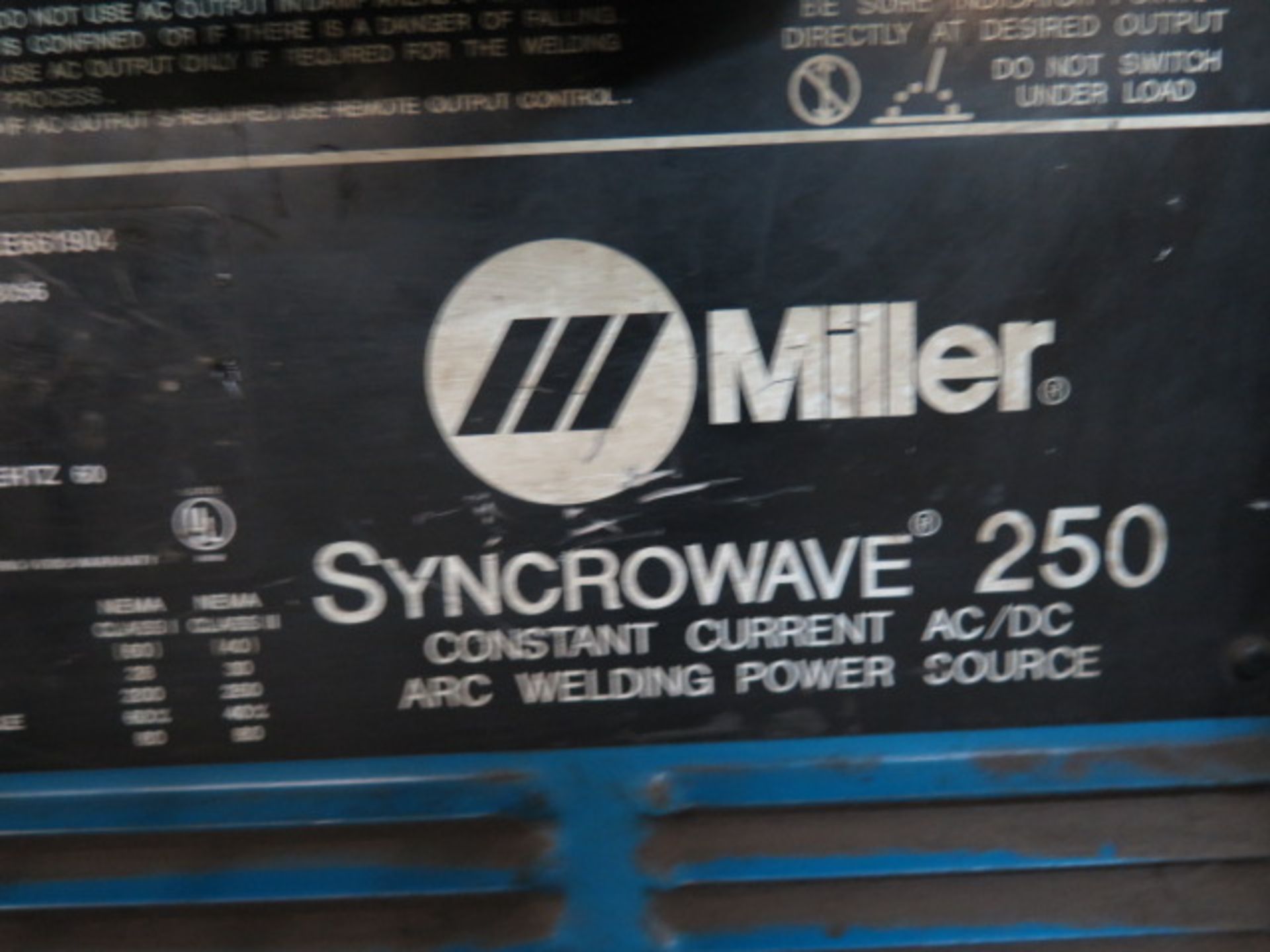 Miller Syncrowave 250 CC-AC/DC Arc Welding Power Source s/n KE661904 w/ Cart (SOLD AS-IS - N0 - Image 7 of 7