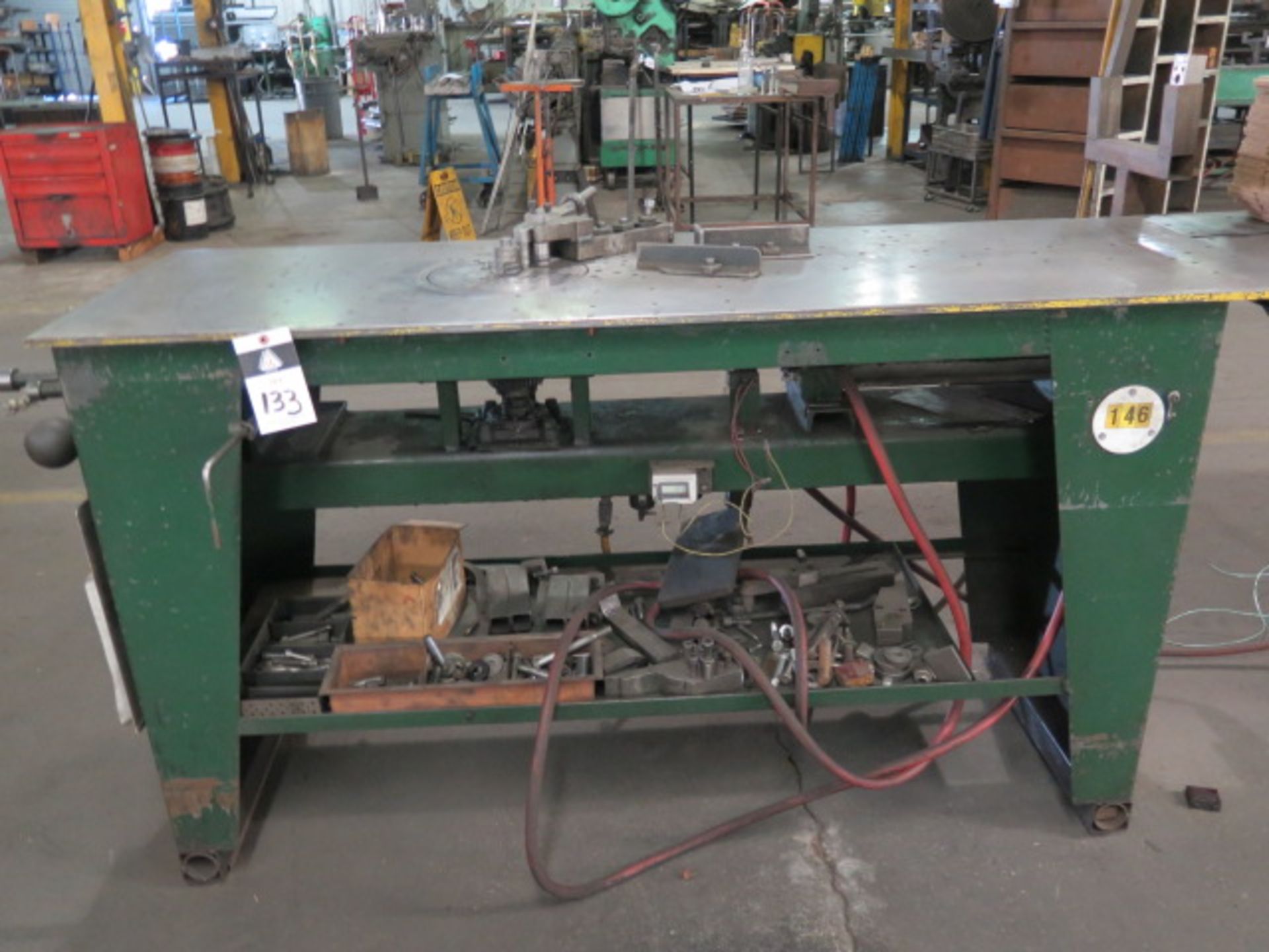 Custom Pneumatic Rotary Table Bender w/ 22" x 68" Table (SOLD AS-IS - N0 WARRANTY)