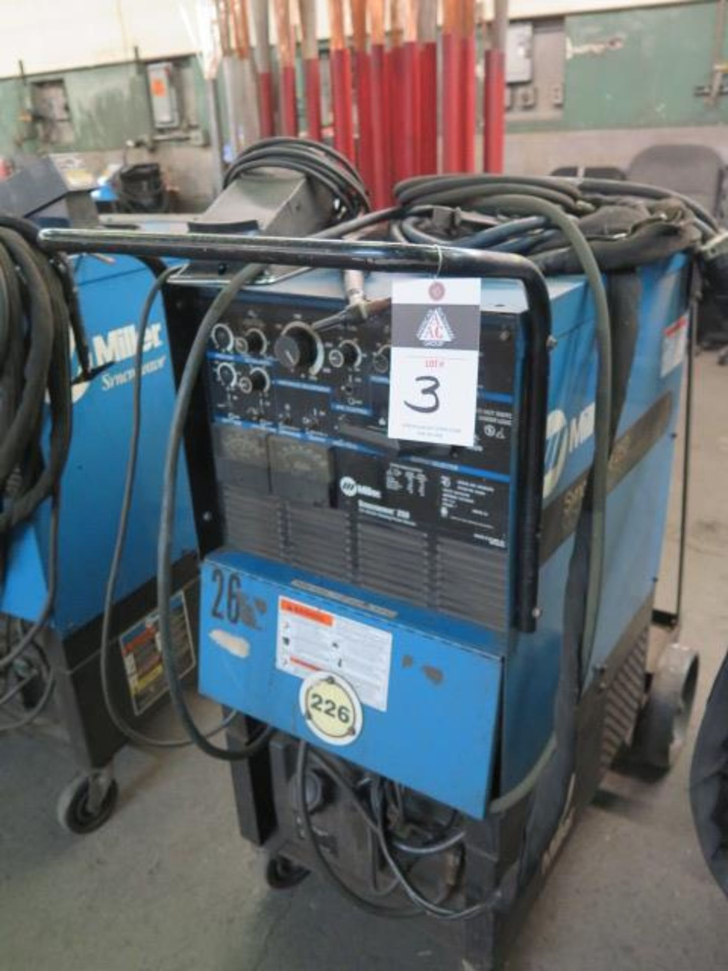 Miller Syncrowave 250 CC-AC/DC Arc welding Power Source s/n KH483474 w/ Cooler Cart SOLD AS-IS - Image 3 of 9