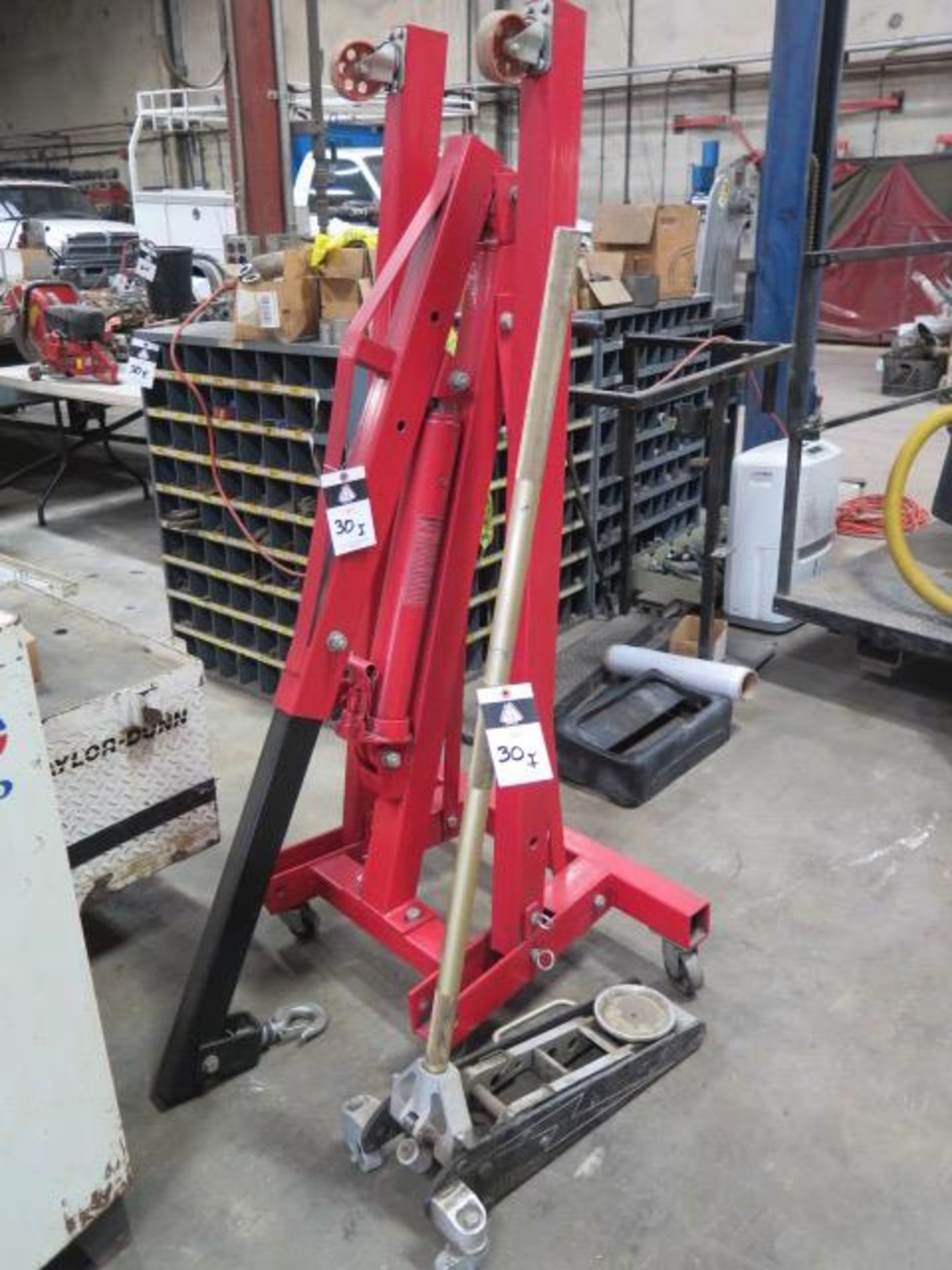 Hydraulic Engine Hoist and Floor Jack (SOLD AS-IS - NO WARRANTY)