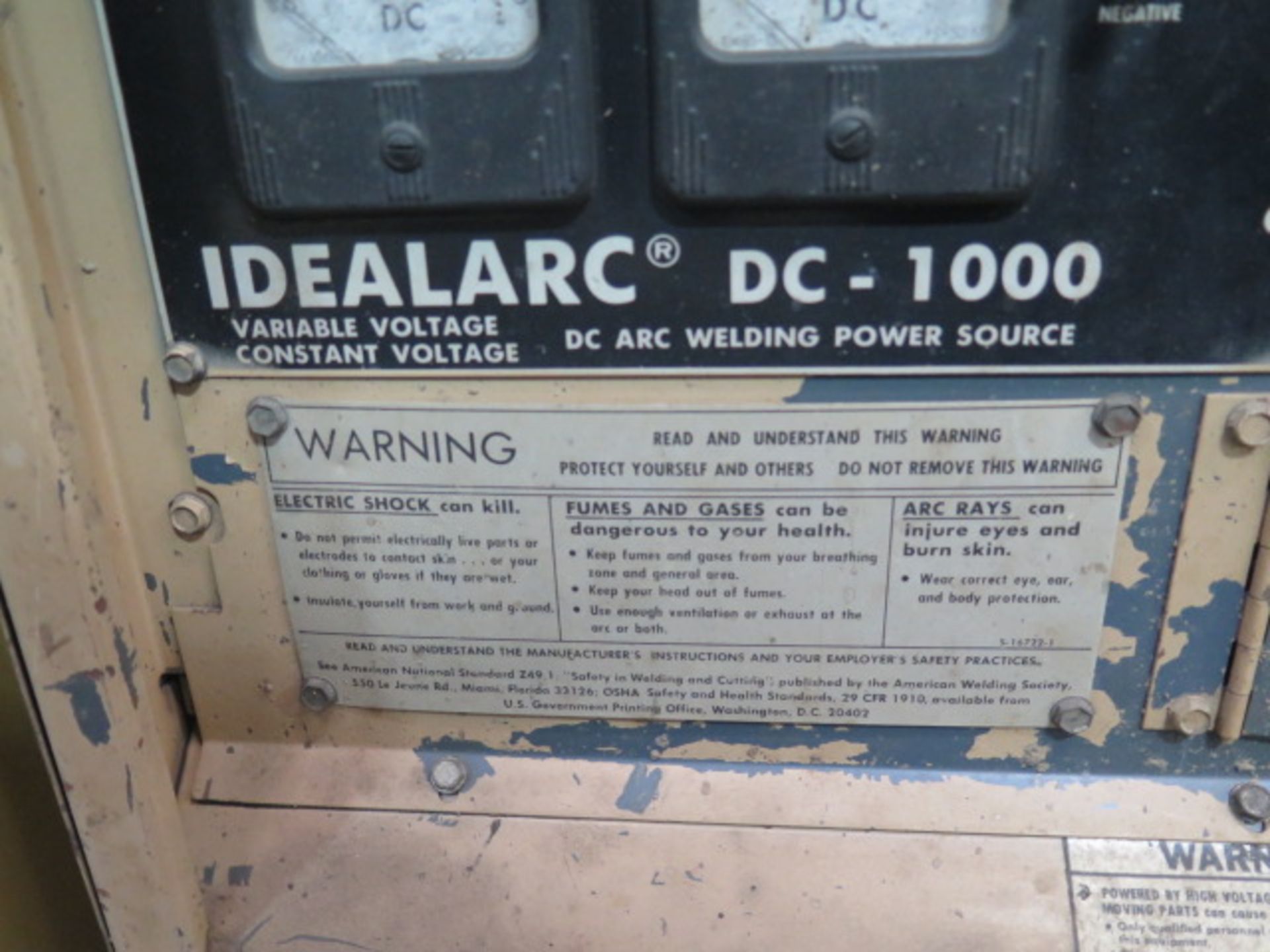 Lincoln Idealarc DC-1000 Variable Voltage - Constant Voltage DC Arc Welding Power Source SOLD AS-IS - Image 5 of 5