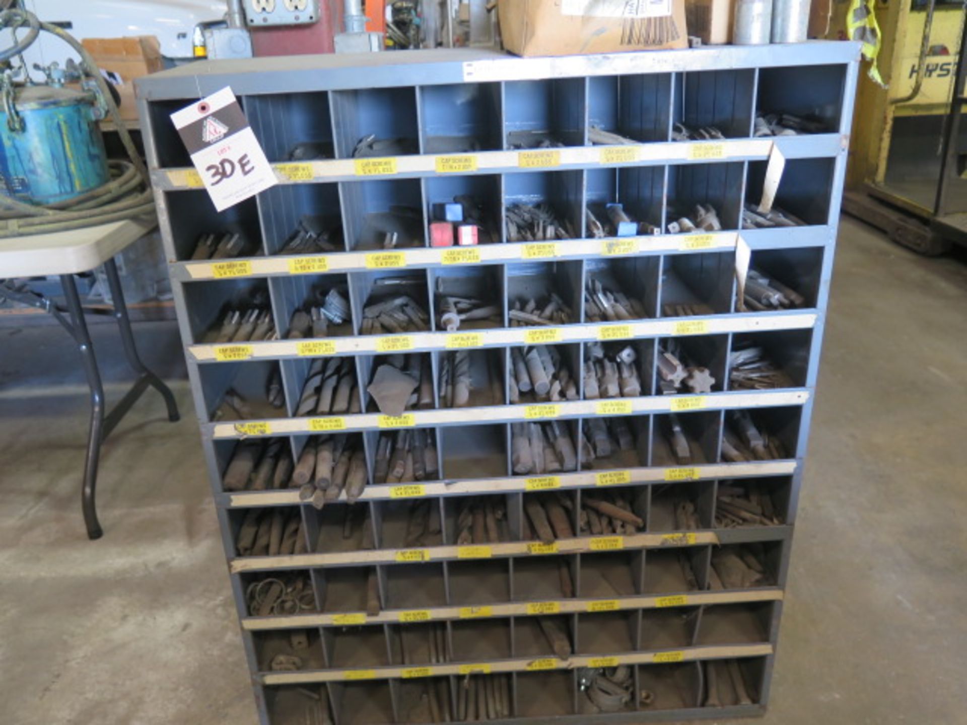 Hardware Bins w/ Drills, Taps, Plumbing and Hardware (SOLD AS-IS - NO WARRANTY)