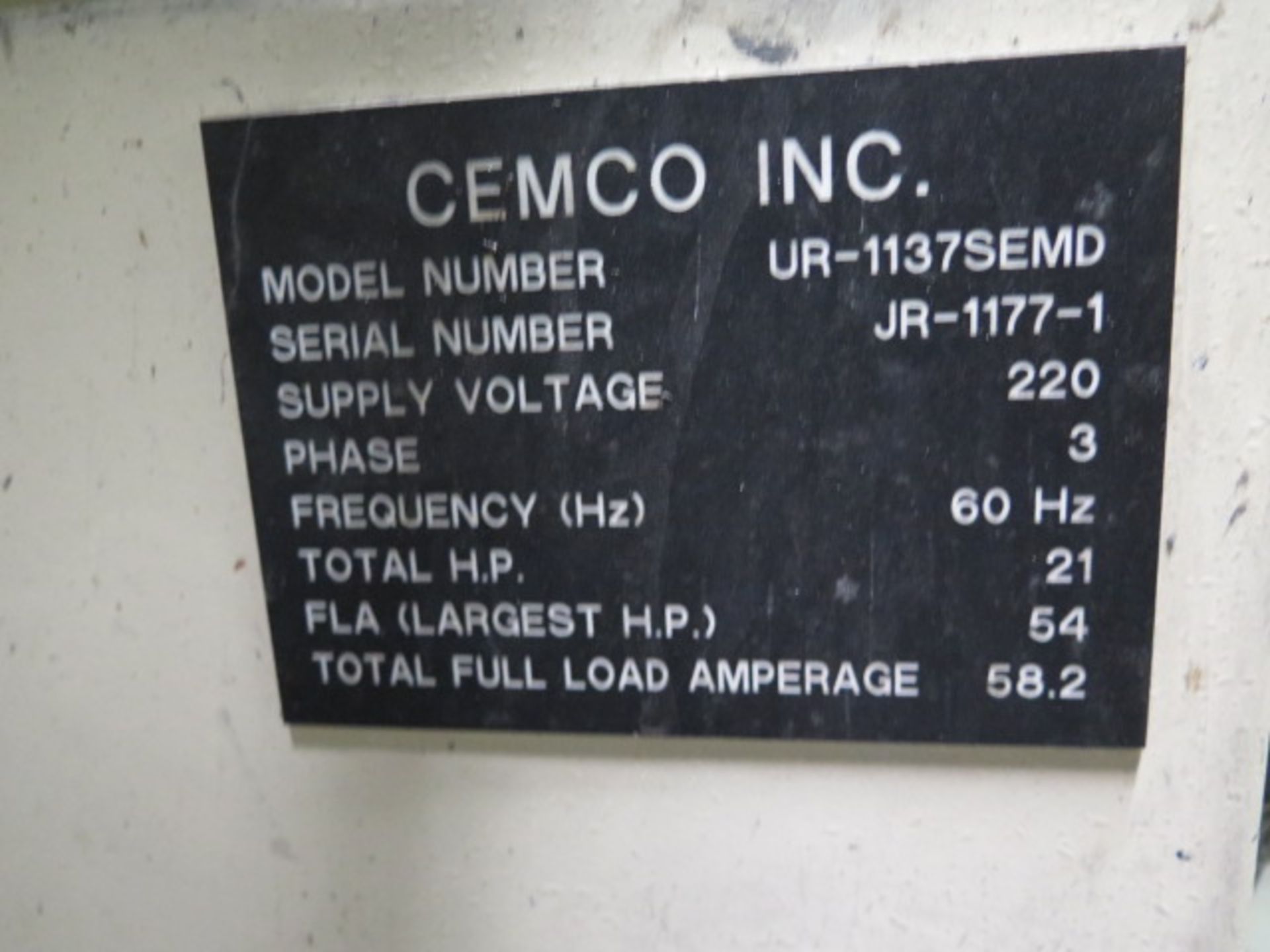 Cemco 1000 mdl. UR-1137SEMD 36" Belt Grainer s/n JR-1177-1 w/ Rand Bright dust collector, SOLD AS IS - Image 10 of 18
