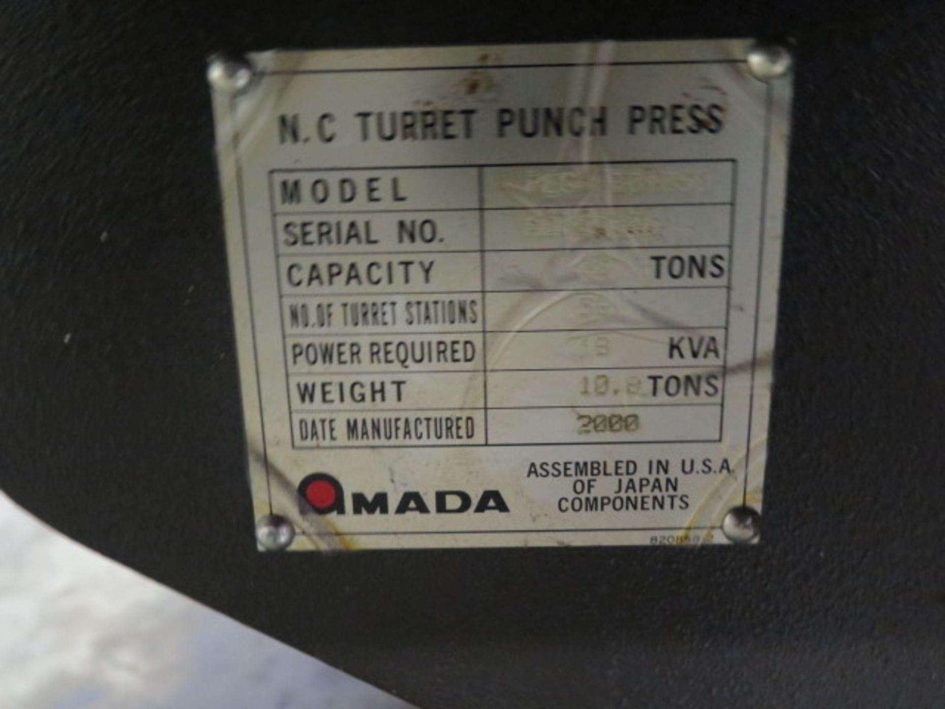 2000 Amada PEGA-345 mdl. PEGA304050 30 Ton 58-Station CNC Turret Punch Press s/n AQ450346,SOLD AS IS - Image 19 of 19