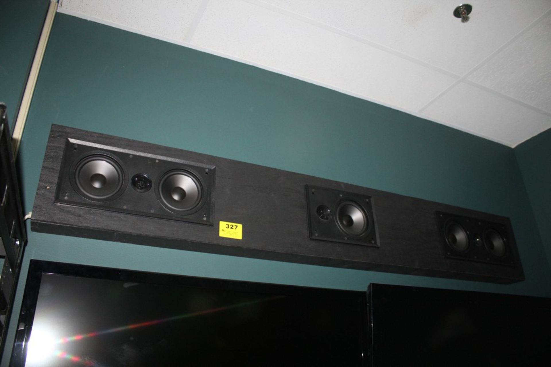 WOODEN SOUND BAR WITH THREE SPEAKERS