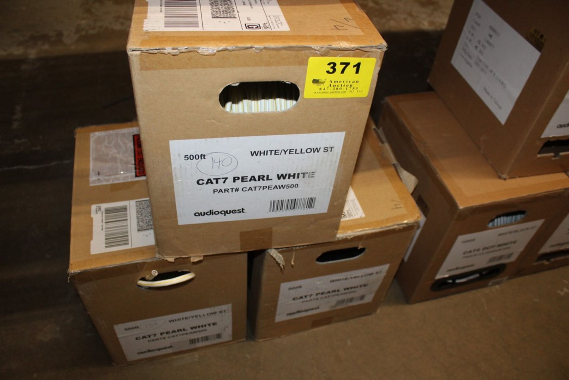 (3) BOXES OF AUDIOQUEST CAT7 PEARL WHITE