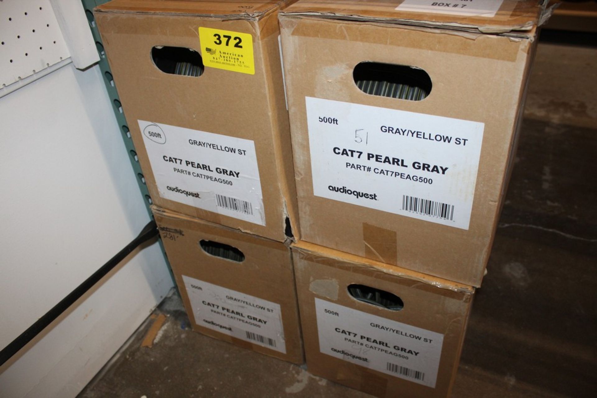 (4) BOXES OF AUDIOQUEST CAT7 PEARL GRAY