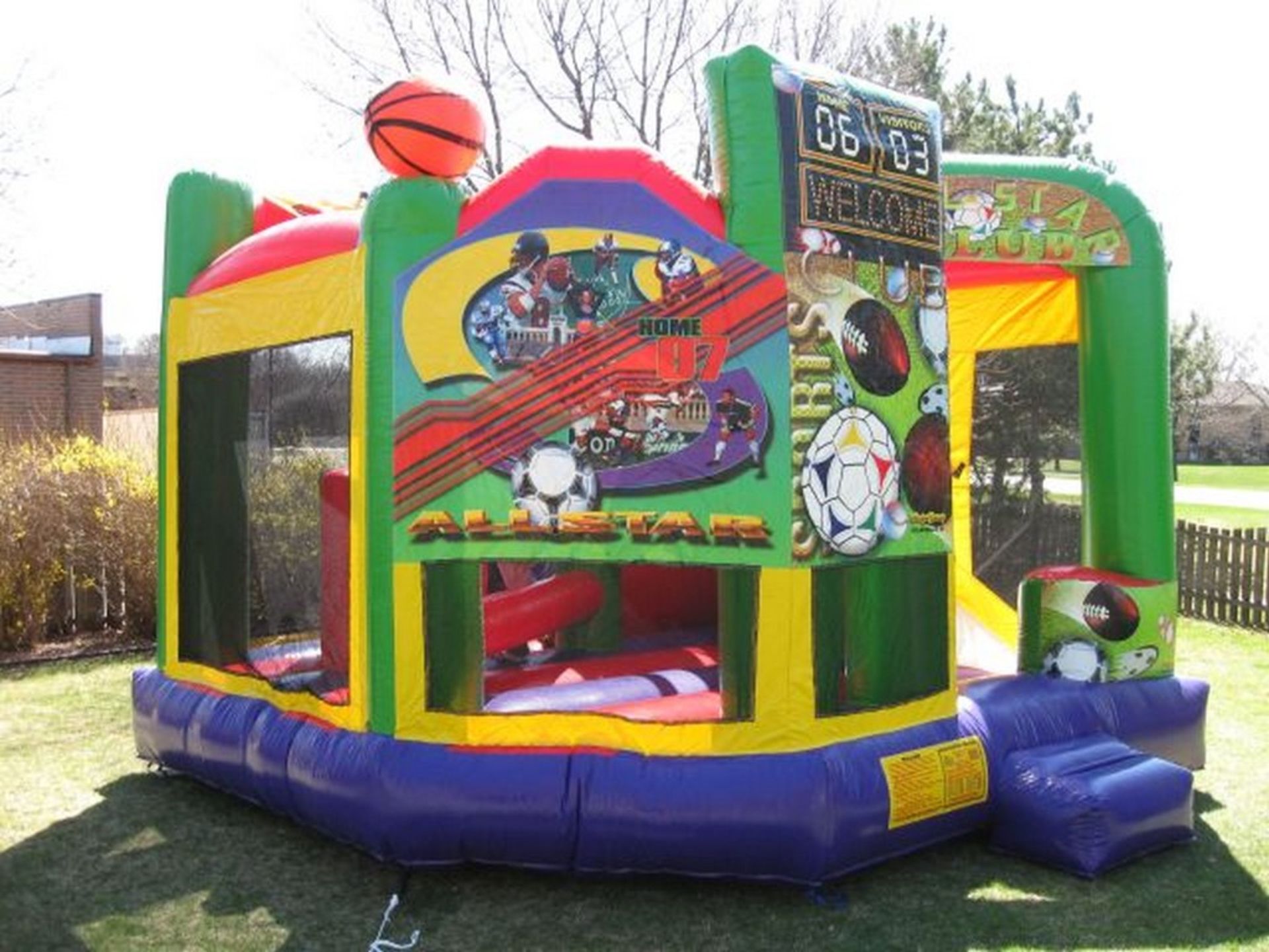 DELUXE SPORT JUMP AND SLIDE COMBO, WITH 2HP BLOWER