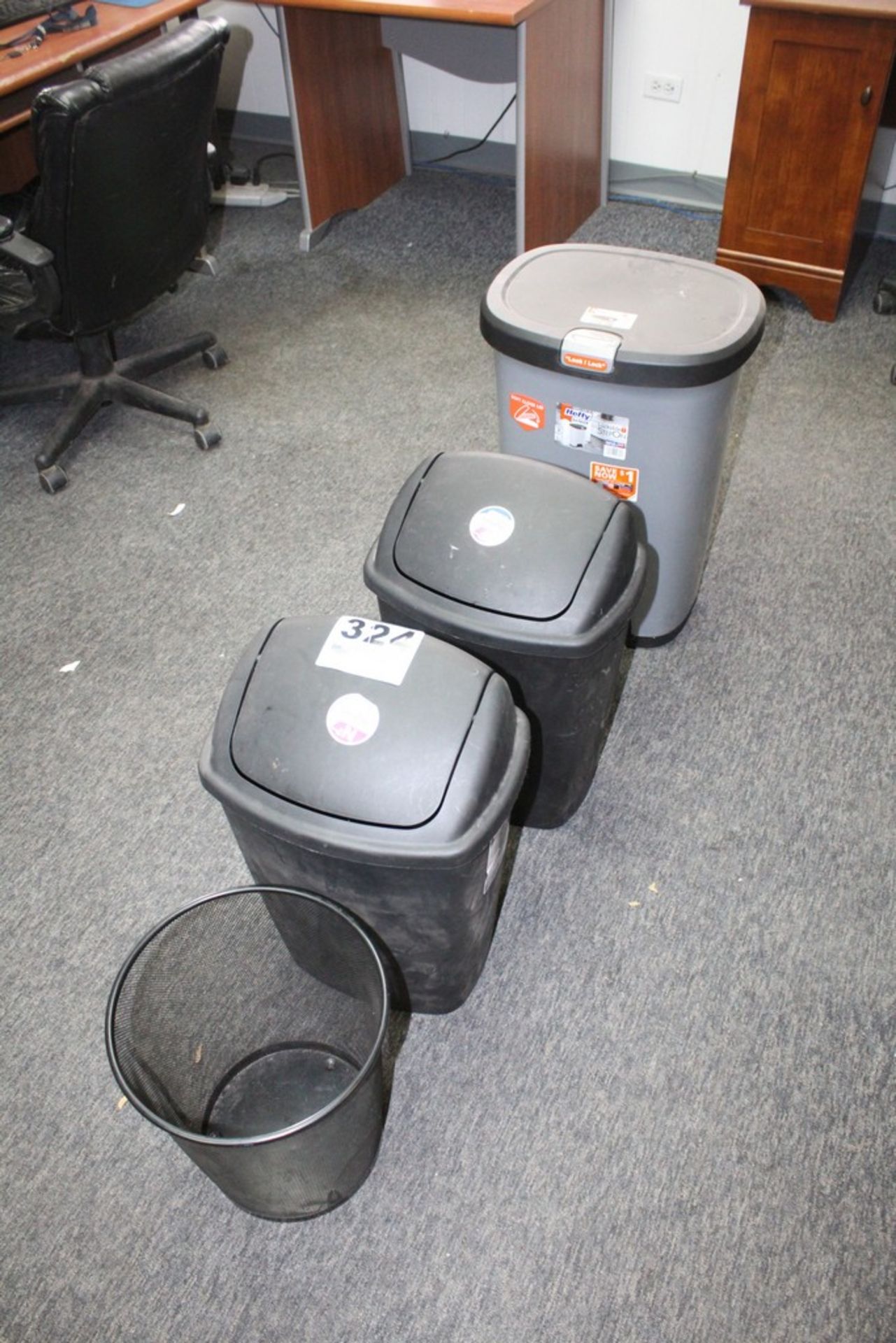 (4) ASSORTED TRASH CANS