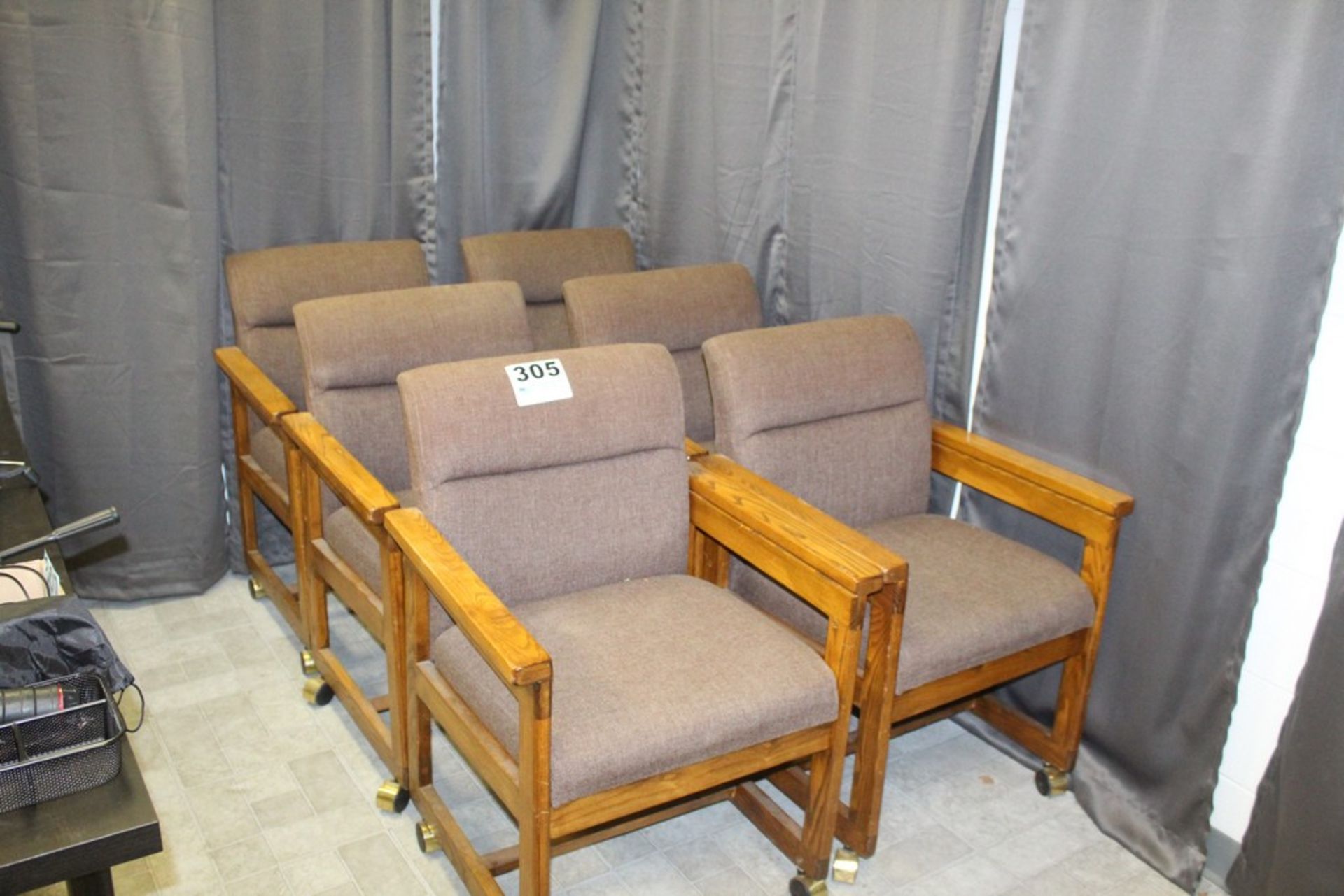 (6) CLOTH ARM CHAIRS