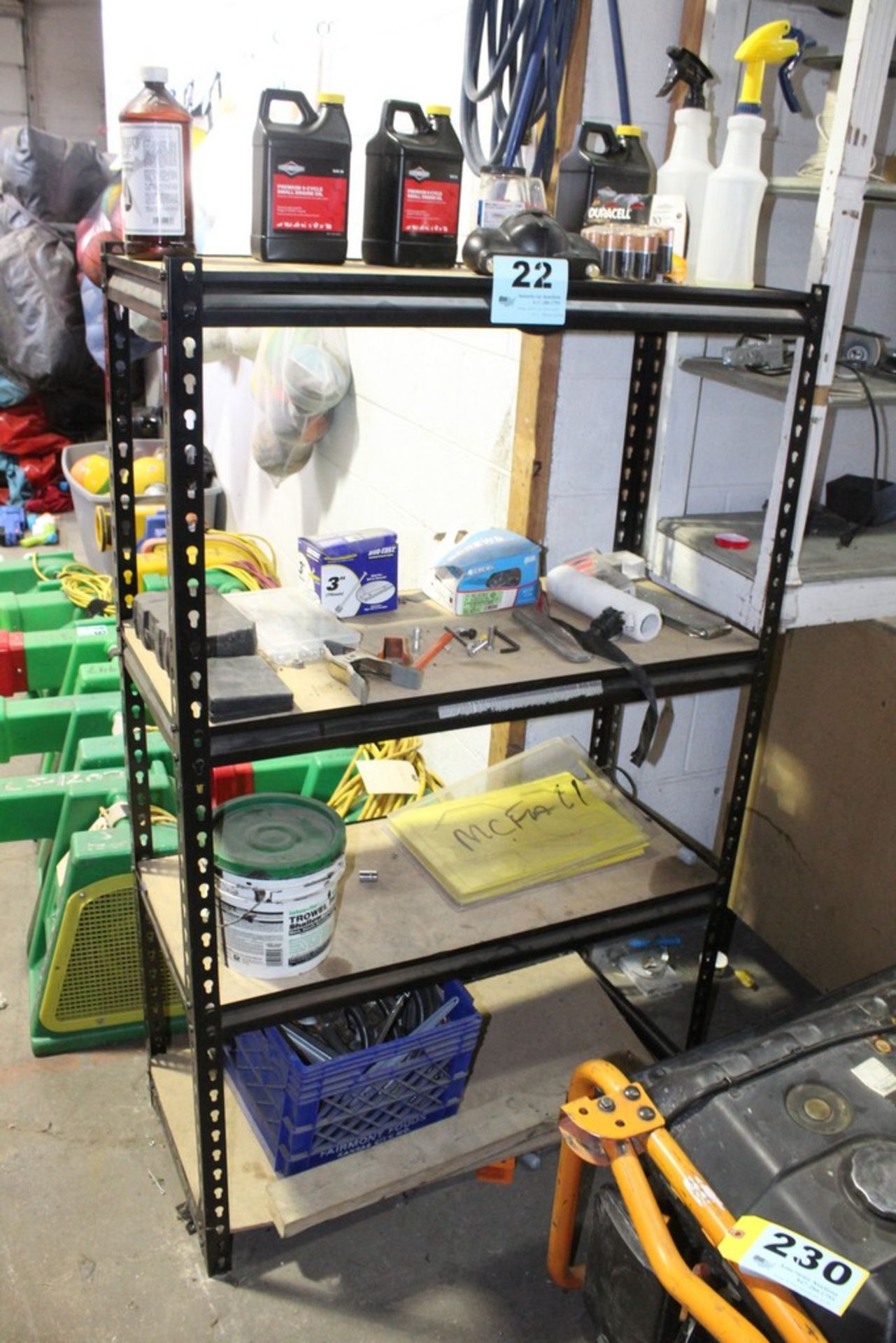STEEL SHELVING UNIT WITH CONTENTS-58" X 36" X 18"