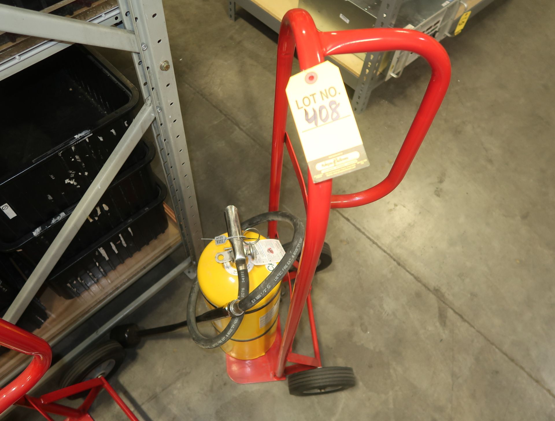 AMEREX MDL. 30D FIRE EXTINGUISHER W/HAND TRUCK